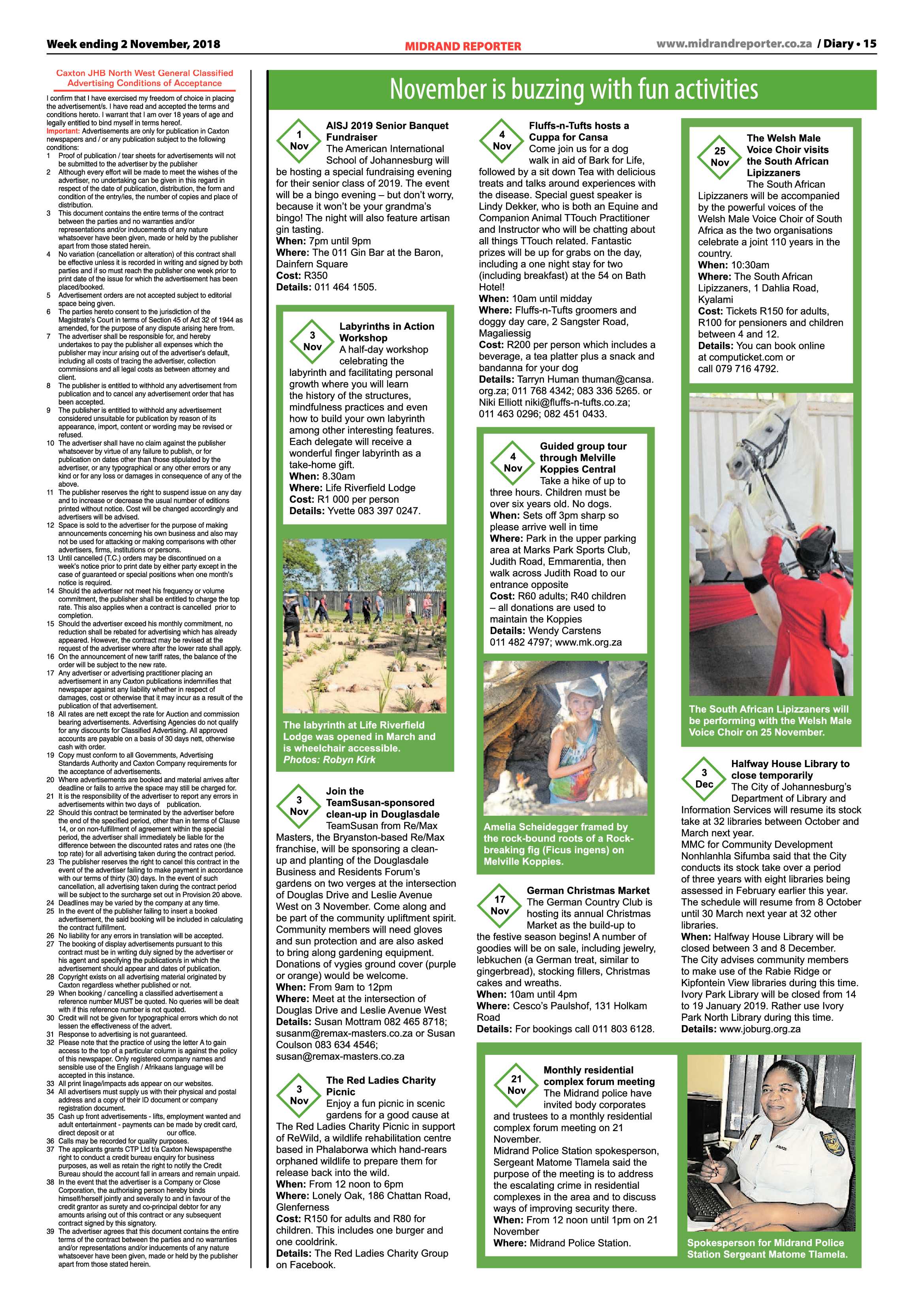 Midrand Reporter 2 November, 2018 page 15