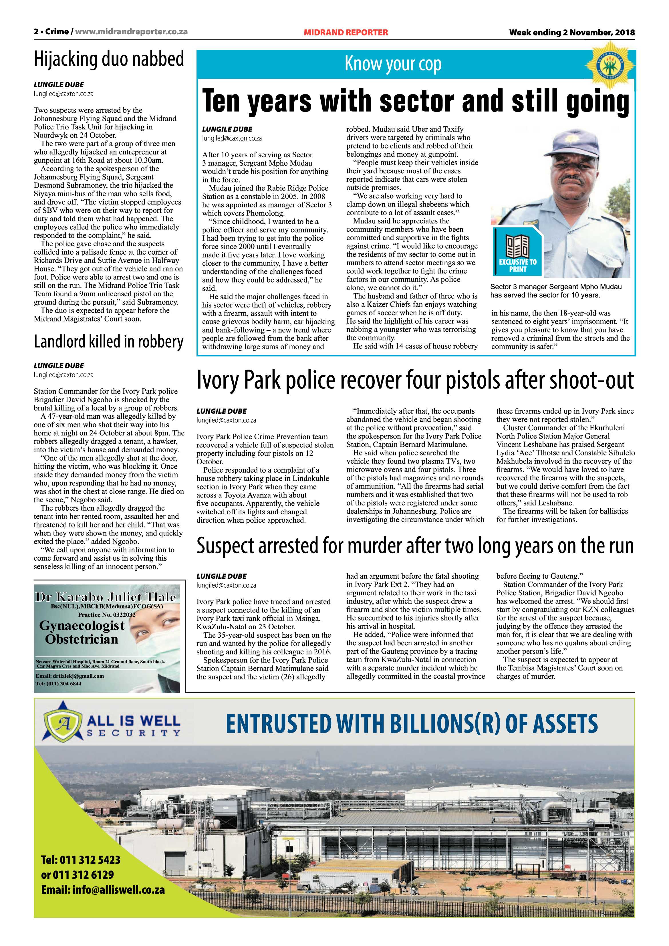 Midrand Reporter 2 November, 2018 page 2