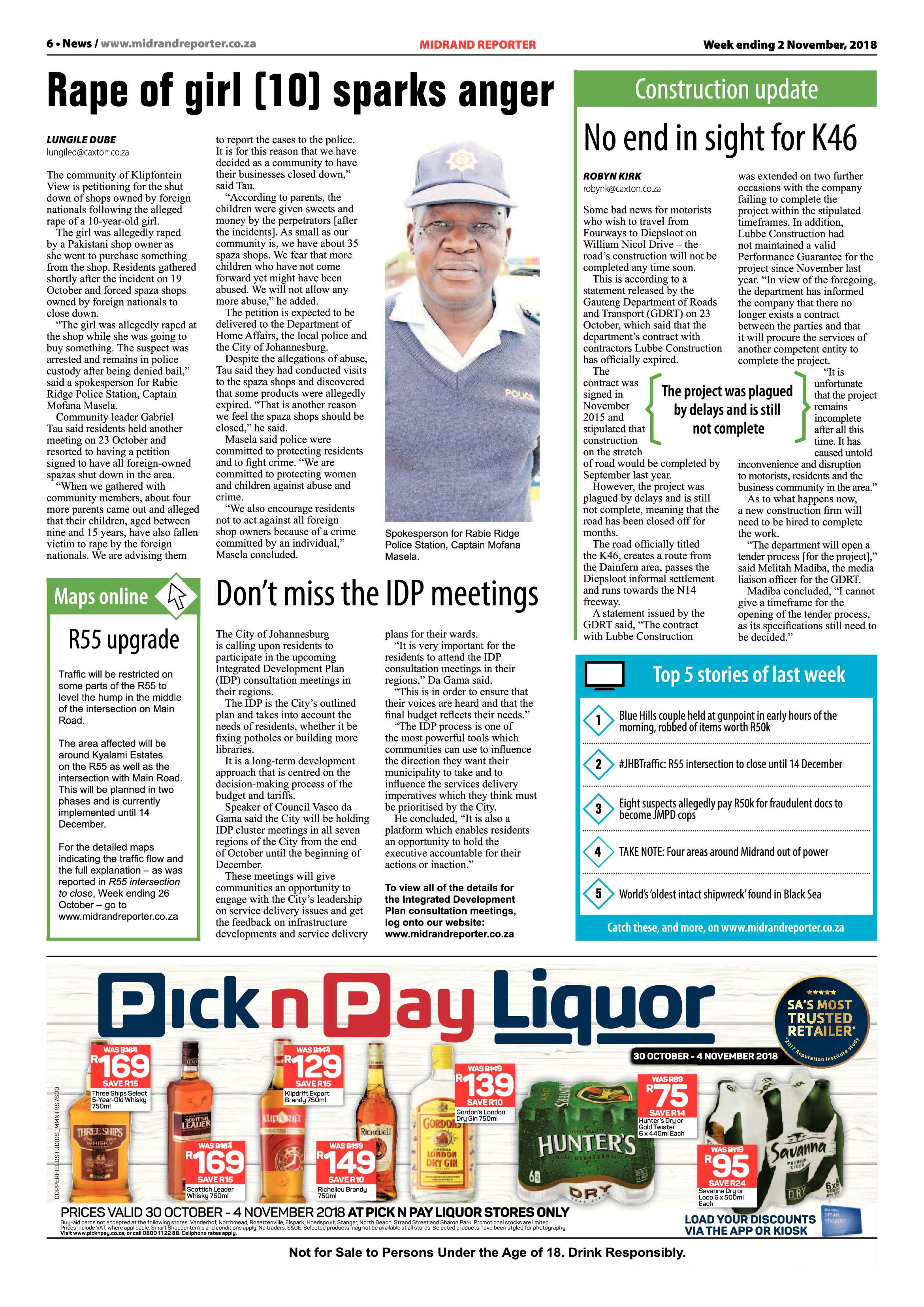 Midrand Reporter 2 November, 2018 page 6