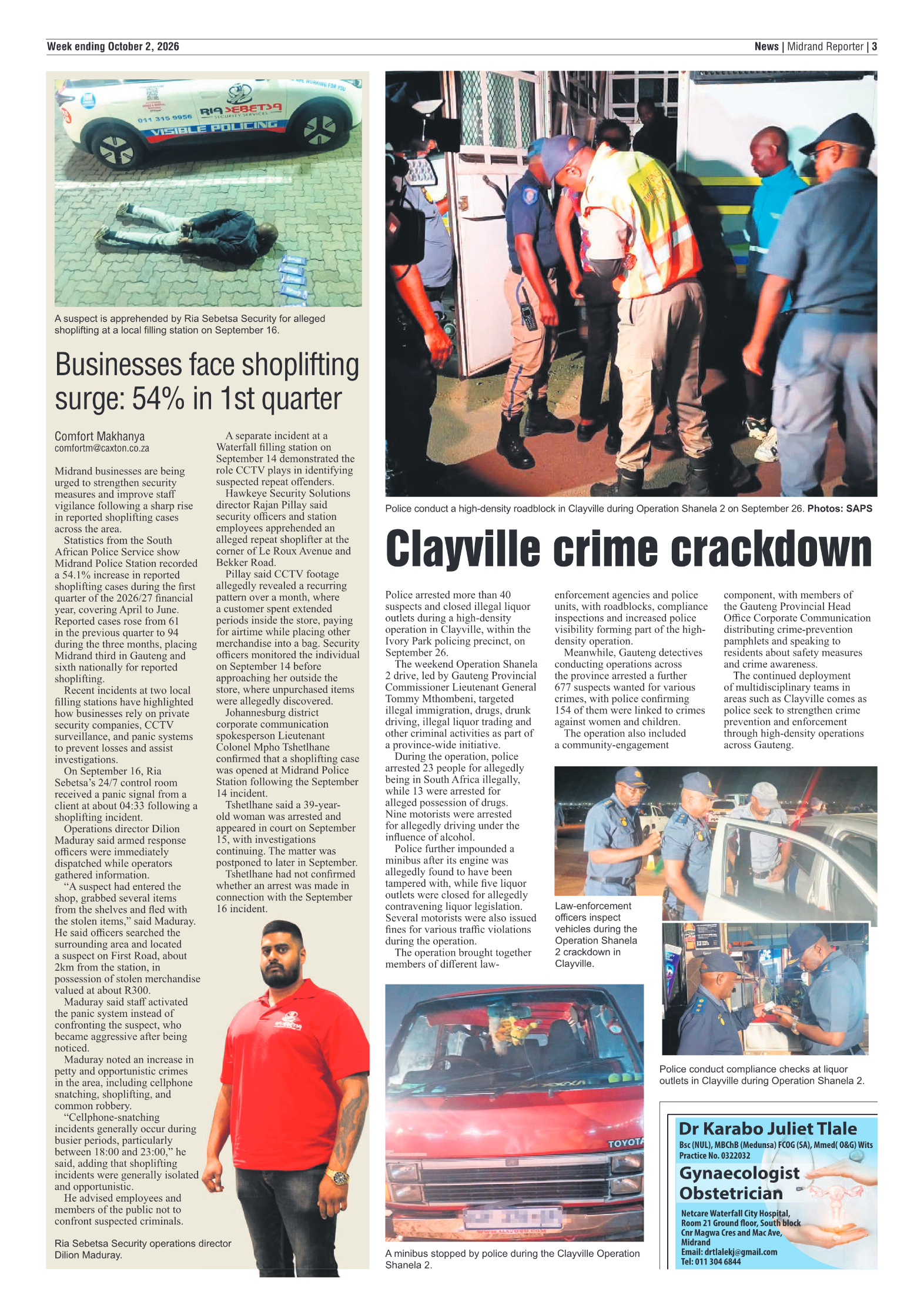 Midrand Reporter 2 October 2026 page 3