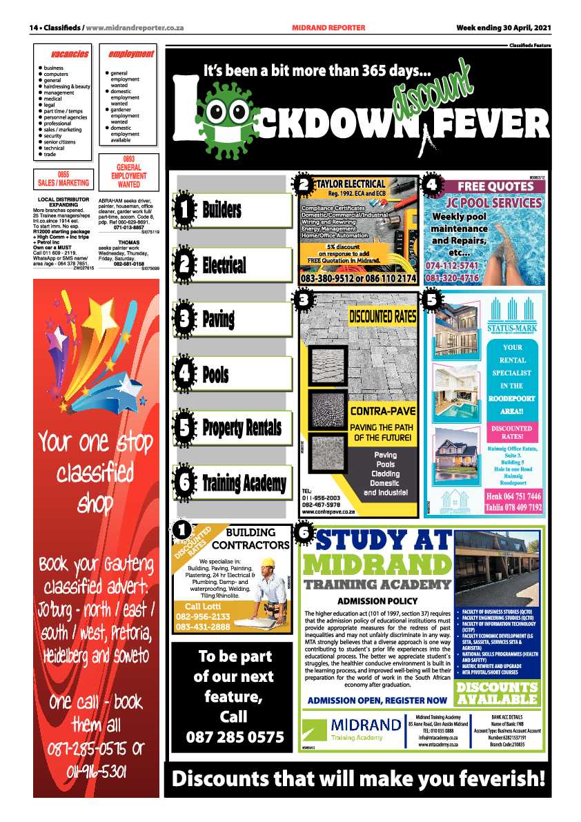 Midrand Reporter 30 April 2021 page 14