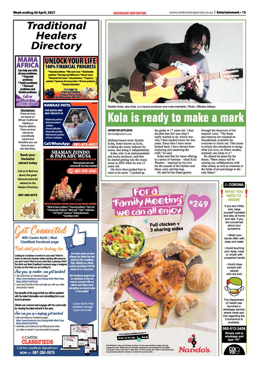 Midrand Reporter 30 April 2021 page 15