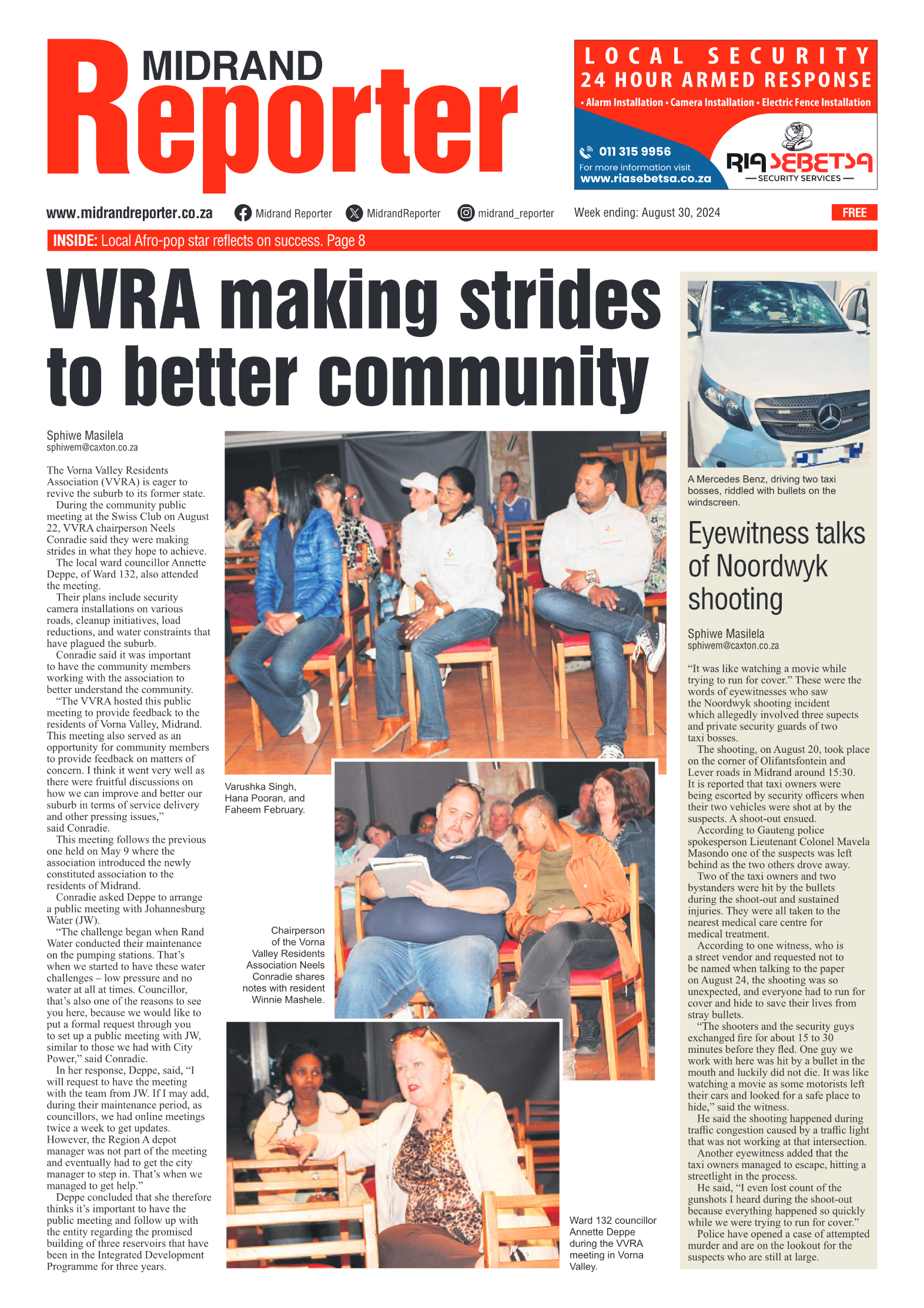 Midrand Reporter 30 August 2024 page 1