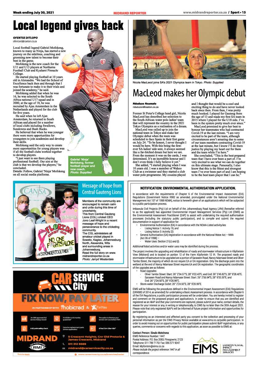 Midrand Reporter 30 July 2021 page 17