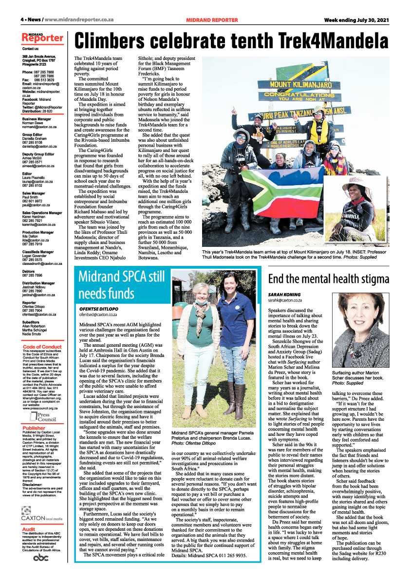 Midrand Reporter 30 July 2021 page 6
