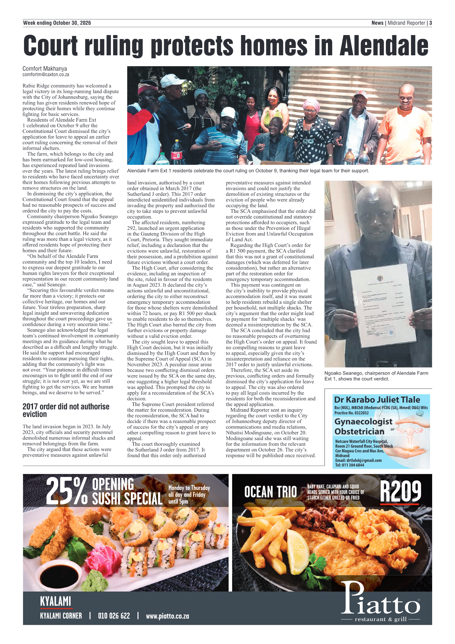 Midrand Reporter 30 October 2026 | Midrand Reporter