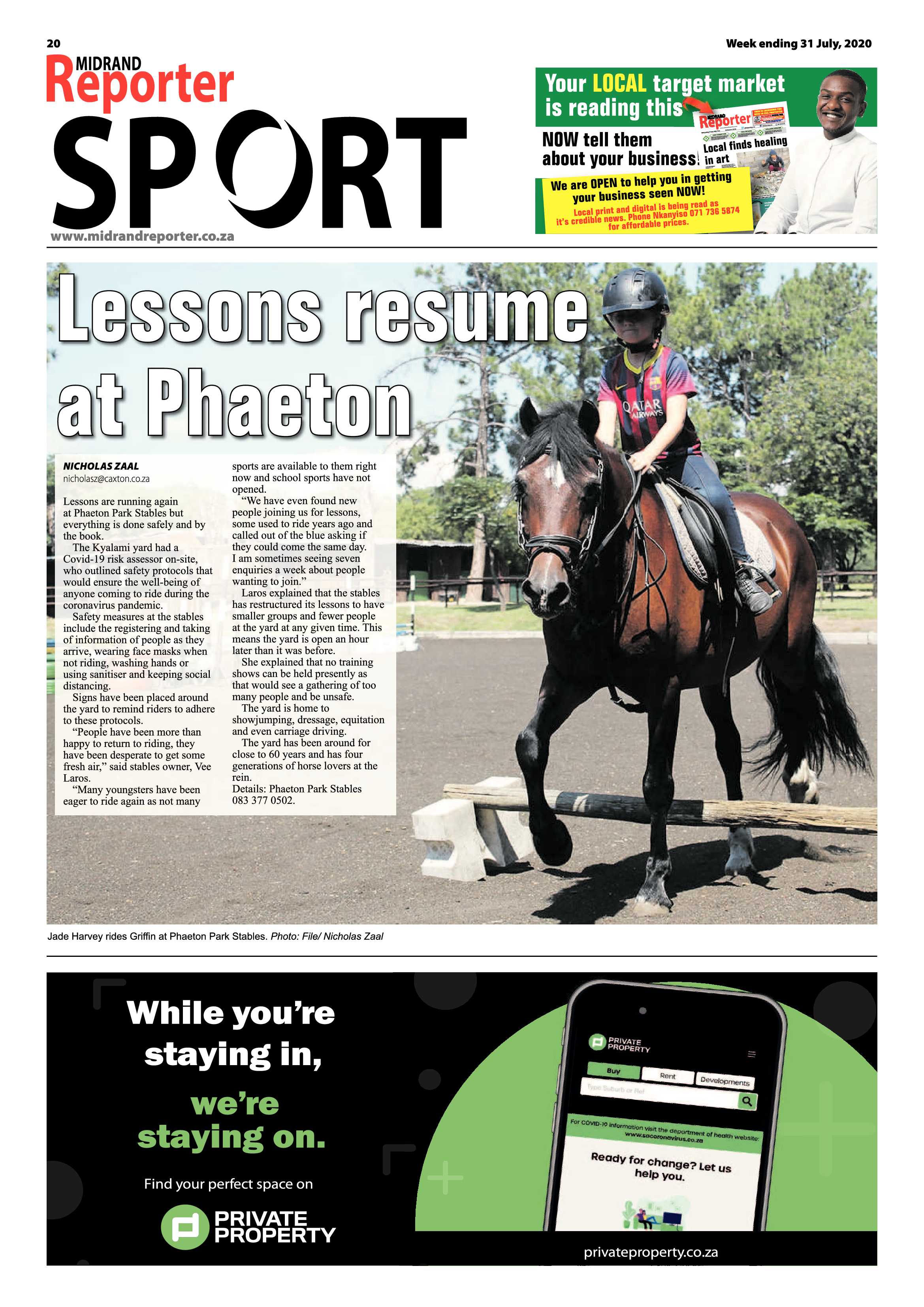 Midrand Reporter 31 July 2020 page 20