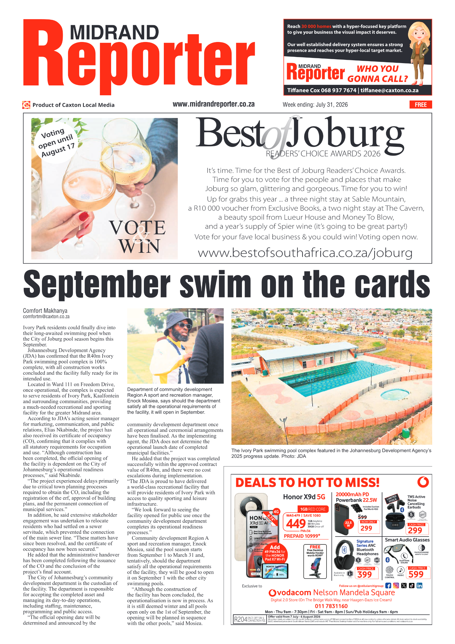 Midrand Reporter 31 July 2026 page 1