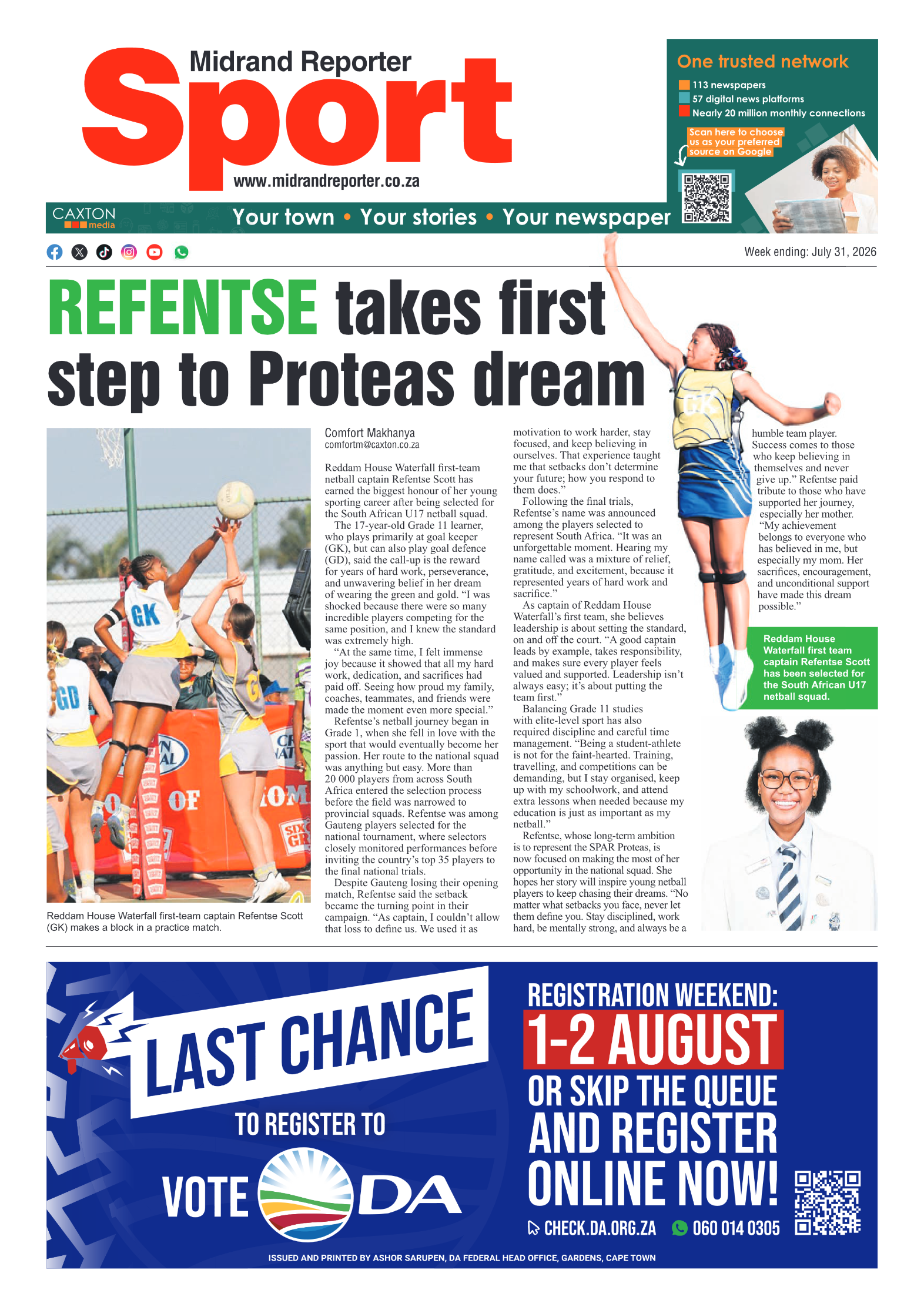 Midrand Reporter 31 July 2026 page 20