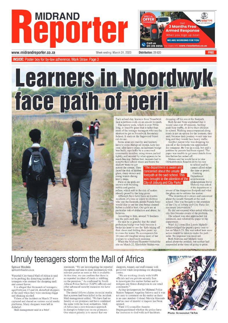 Midrand Reporter 31 March 2023 page 1