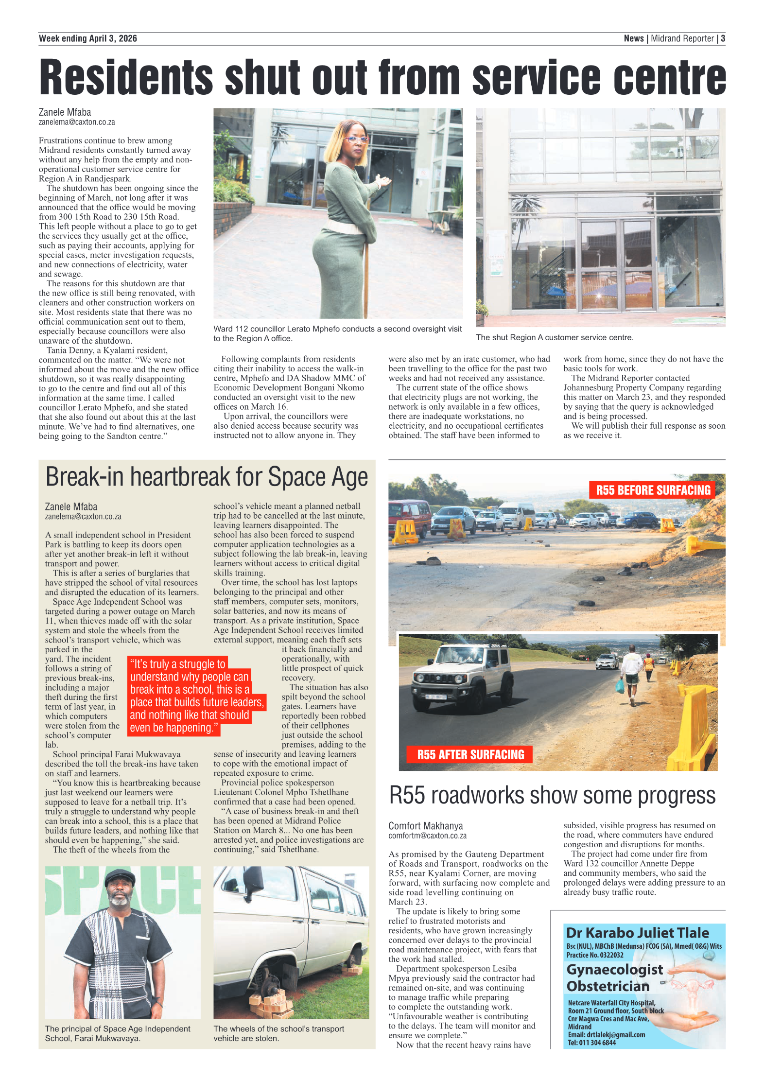 Midrand Reporter 3 April 2026 page 3