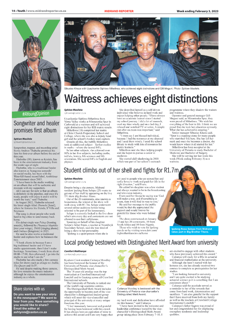 Midrand Reporter 3 Feb 2023 page 14