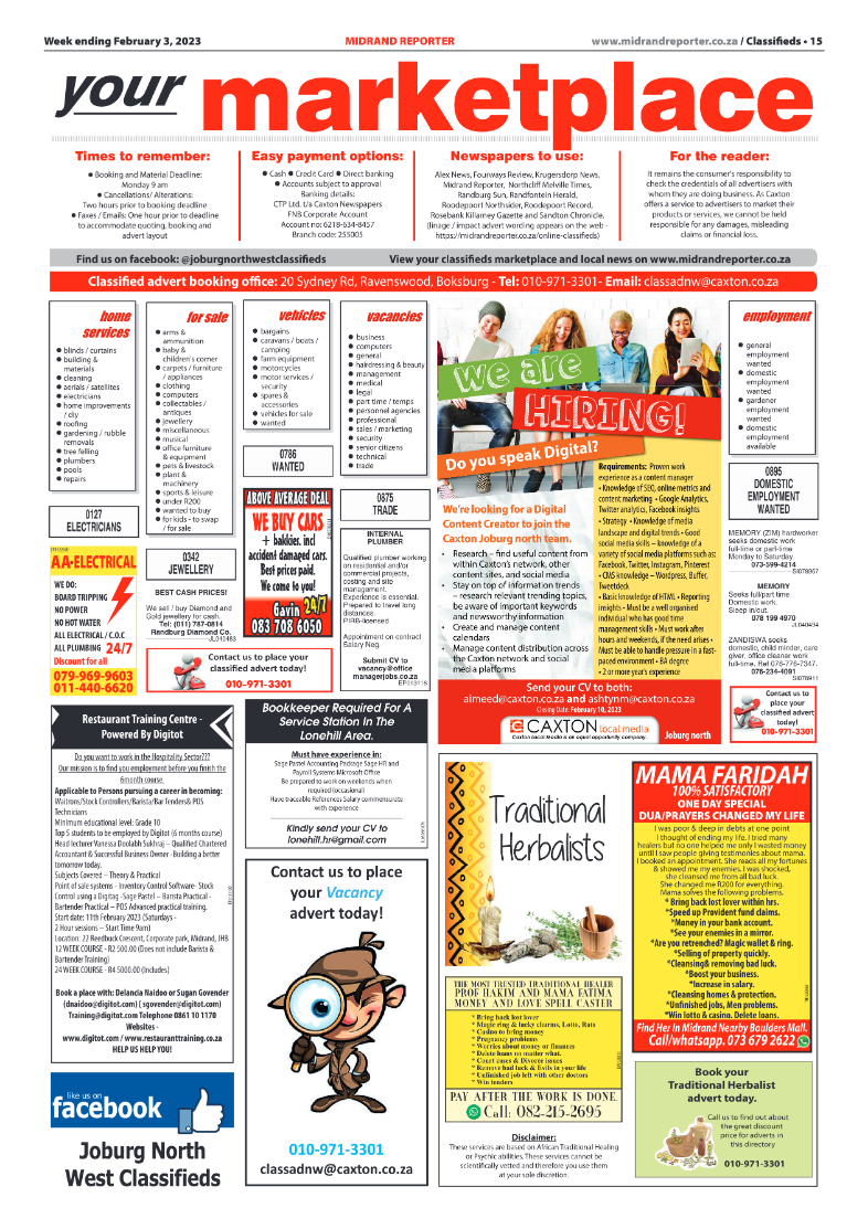 Midrand Reporter 3 Feb 2023 page 15