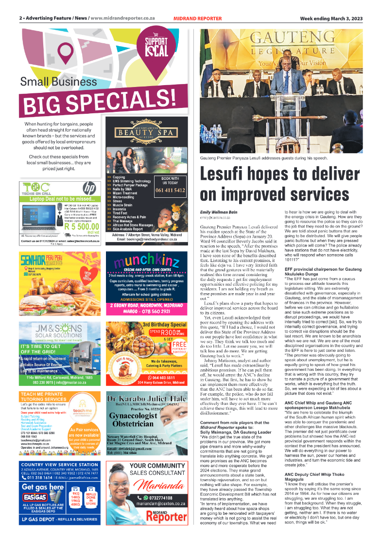 Midrand Reporter 3 March 2023 page 2