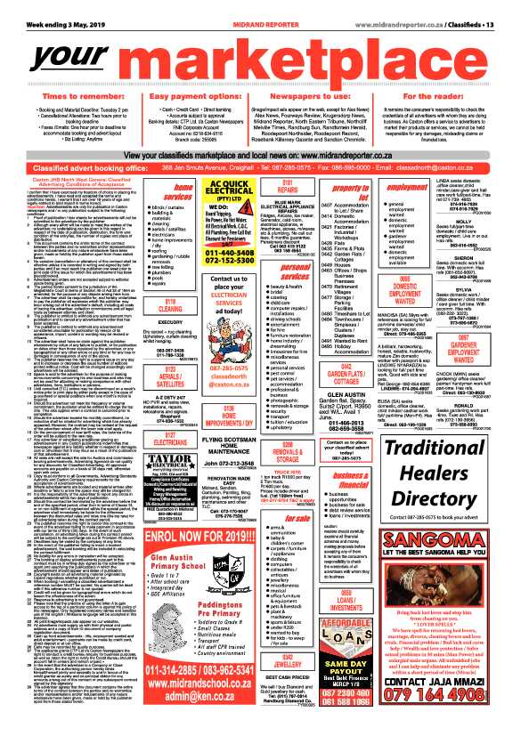 Midrand Reporter 3 May, 2019 page 13