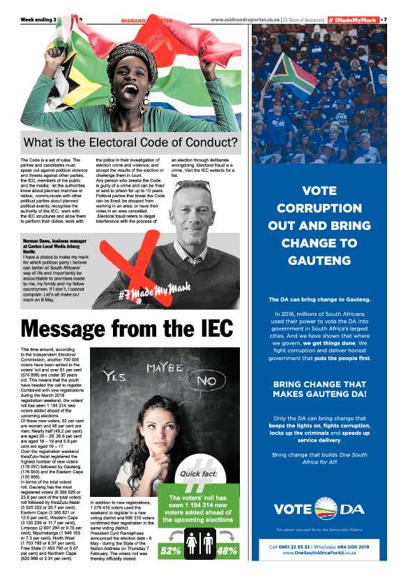 Midrand Reporter 3 May, 2019 page 7