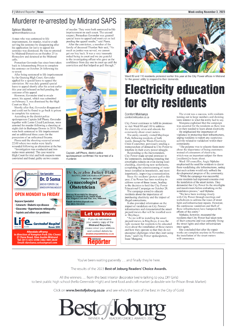 Midrand Reporter 3 November 2023 page 2