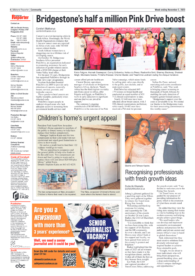 Midrand Reporter 3 November 2023 page 4