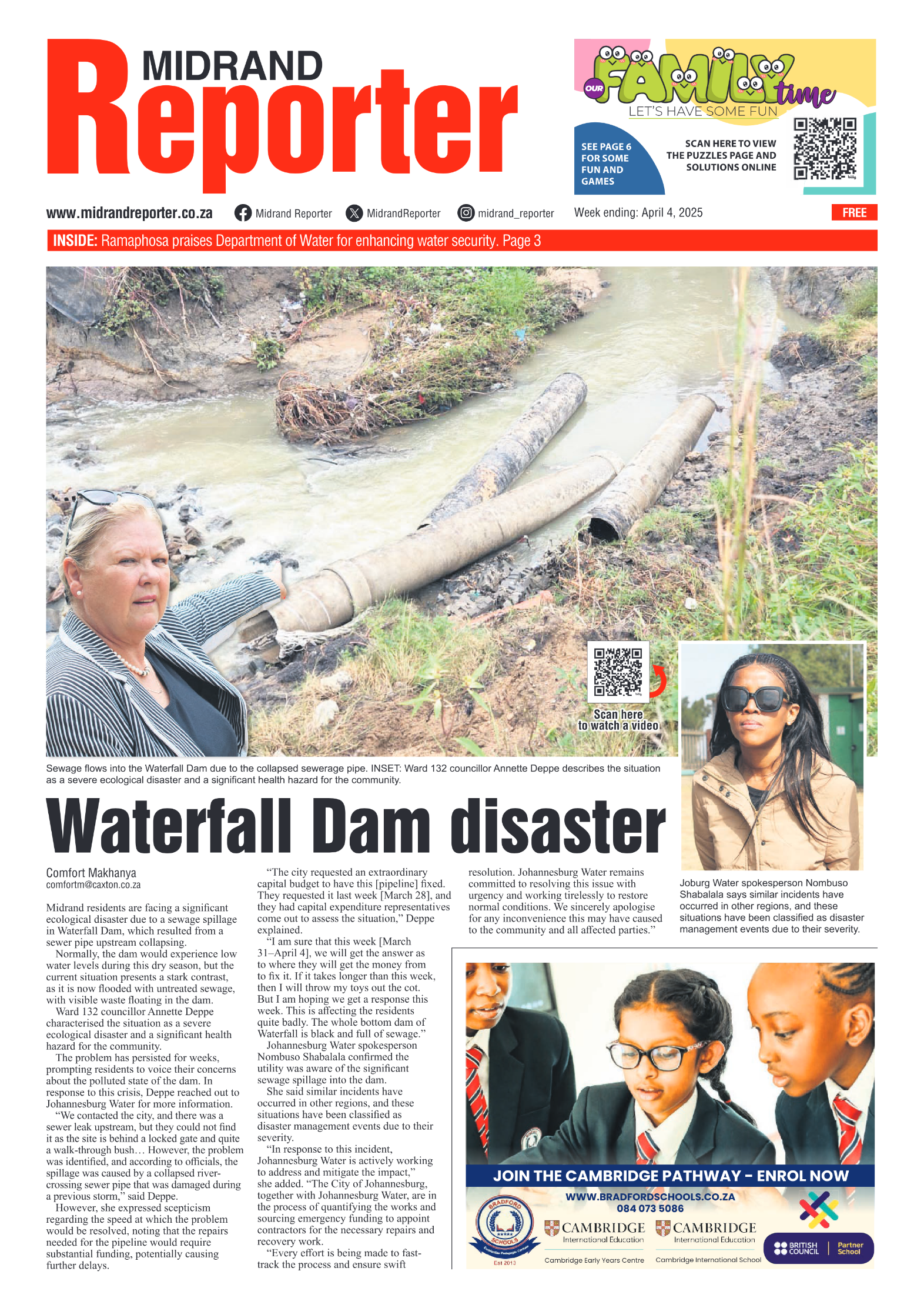 Midrand Reporter 4 April 2025 page 1