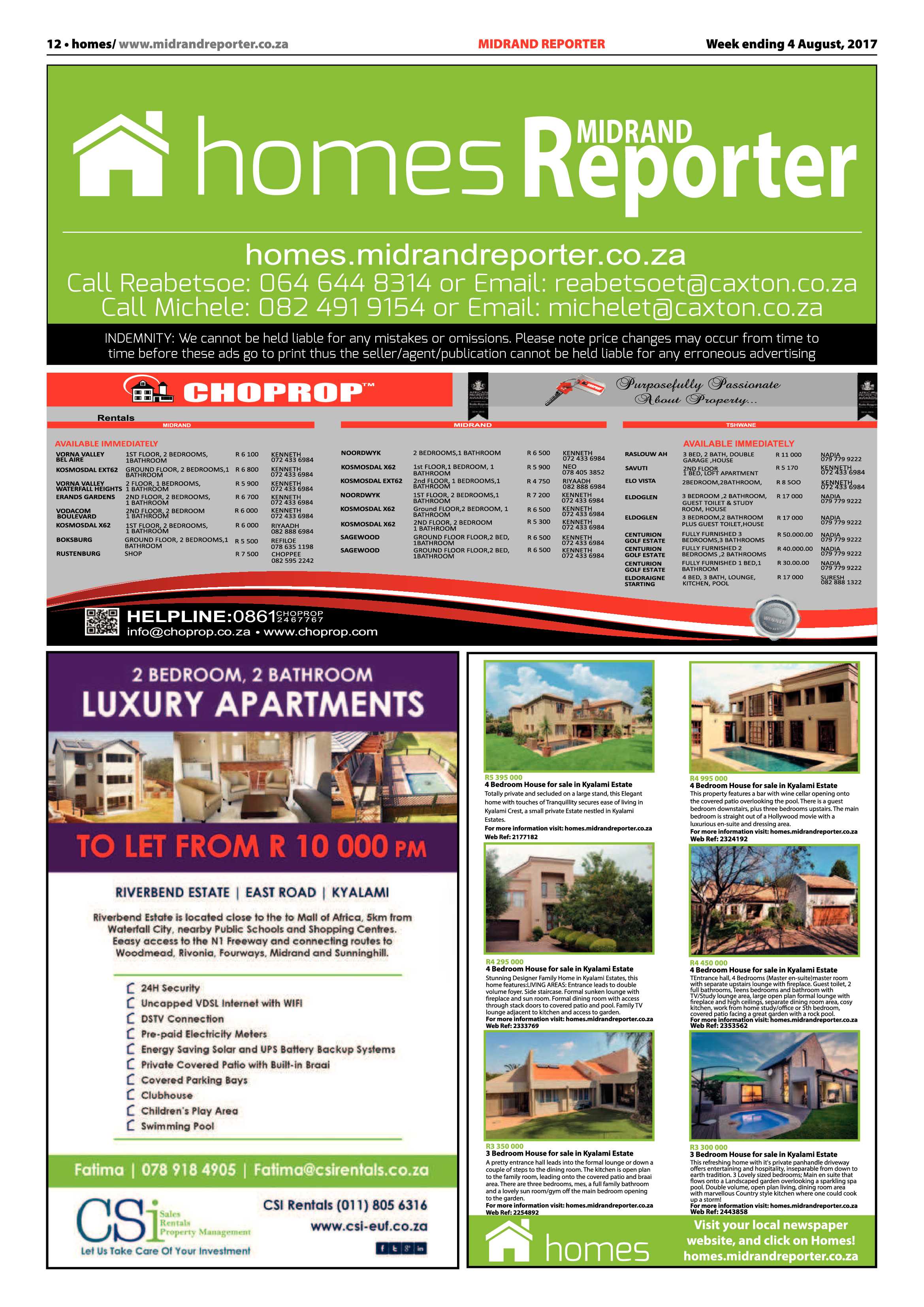 Midrand Reporter 4 August 2017 page 12