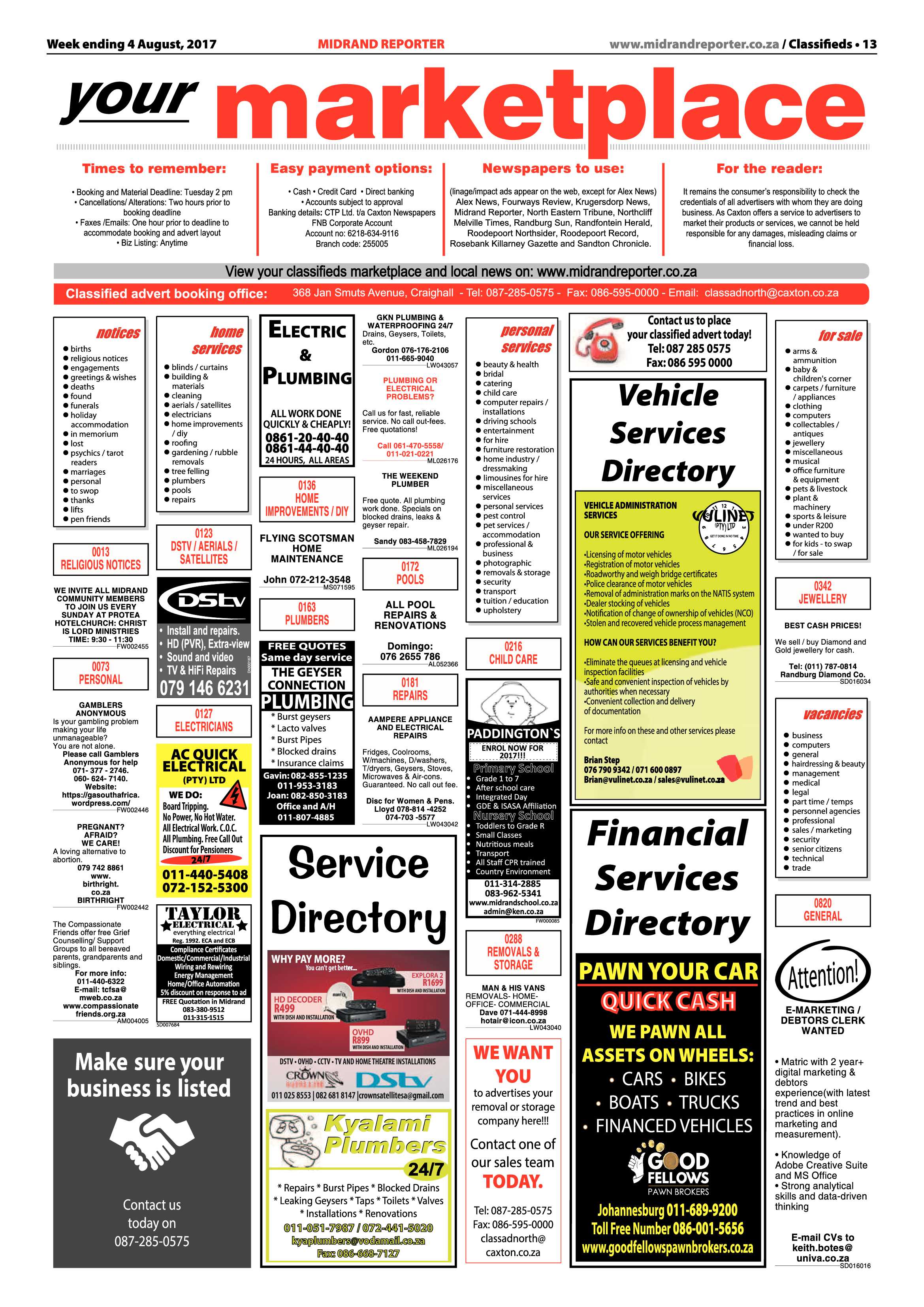 Midrand Reporter 4 August 2017 page 13
