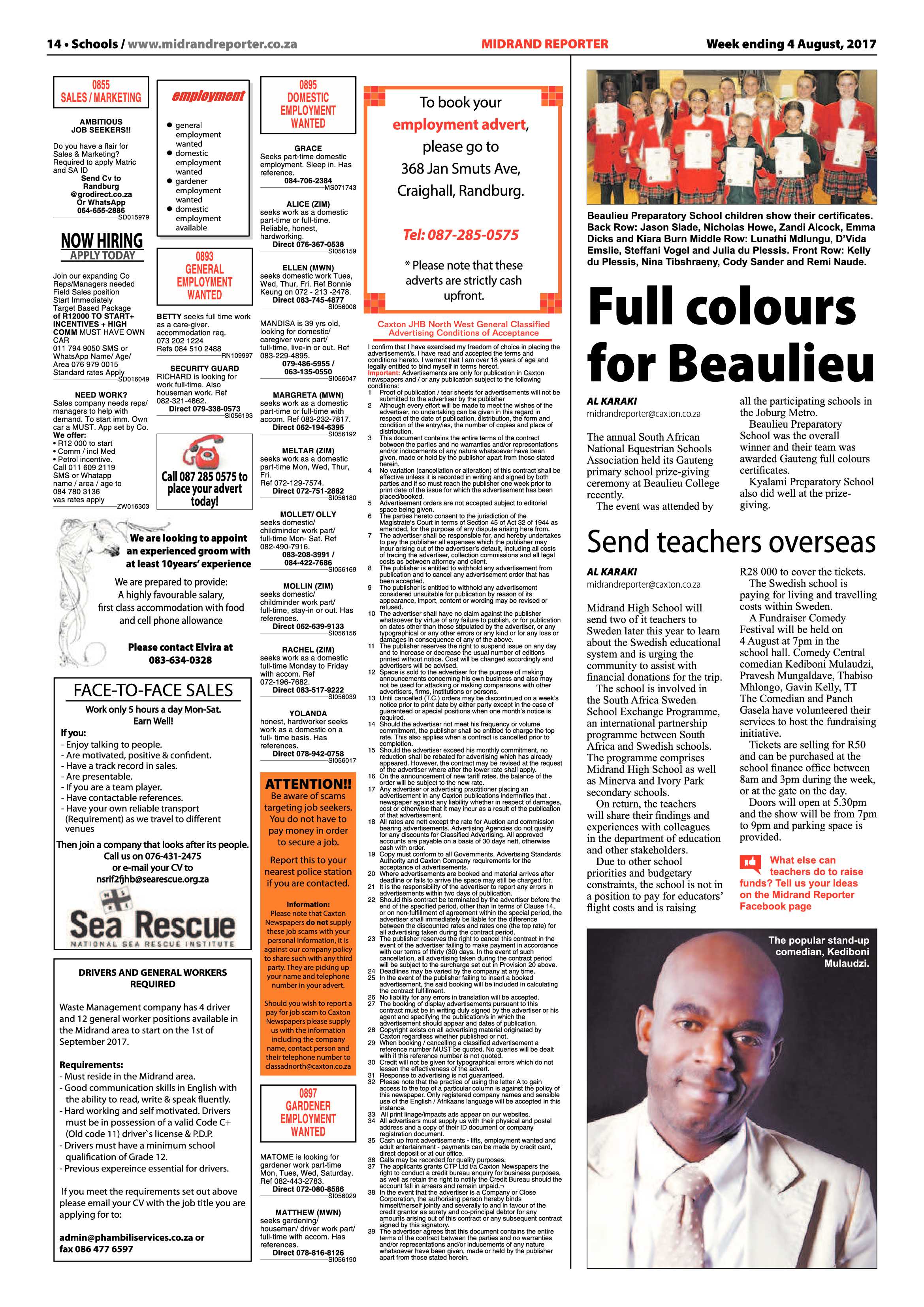 Midrand Reporter 4 August 2017 page 14