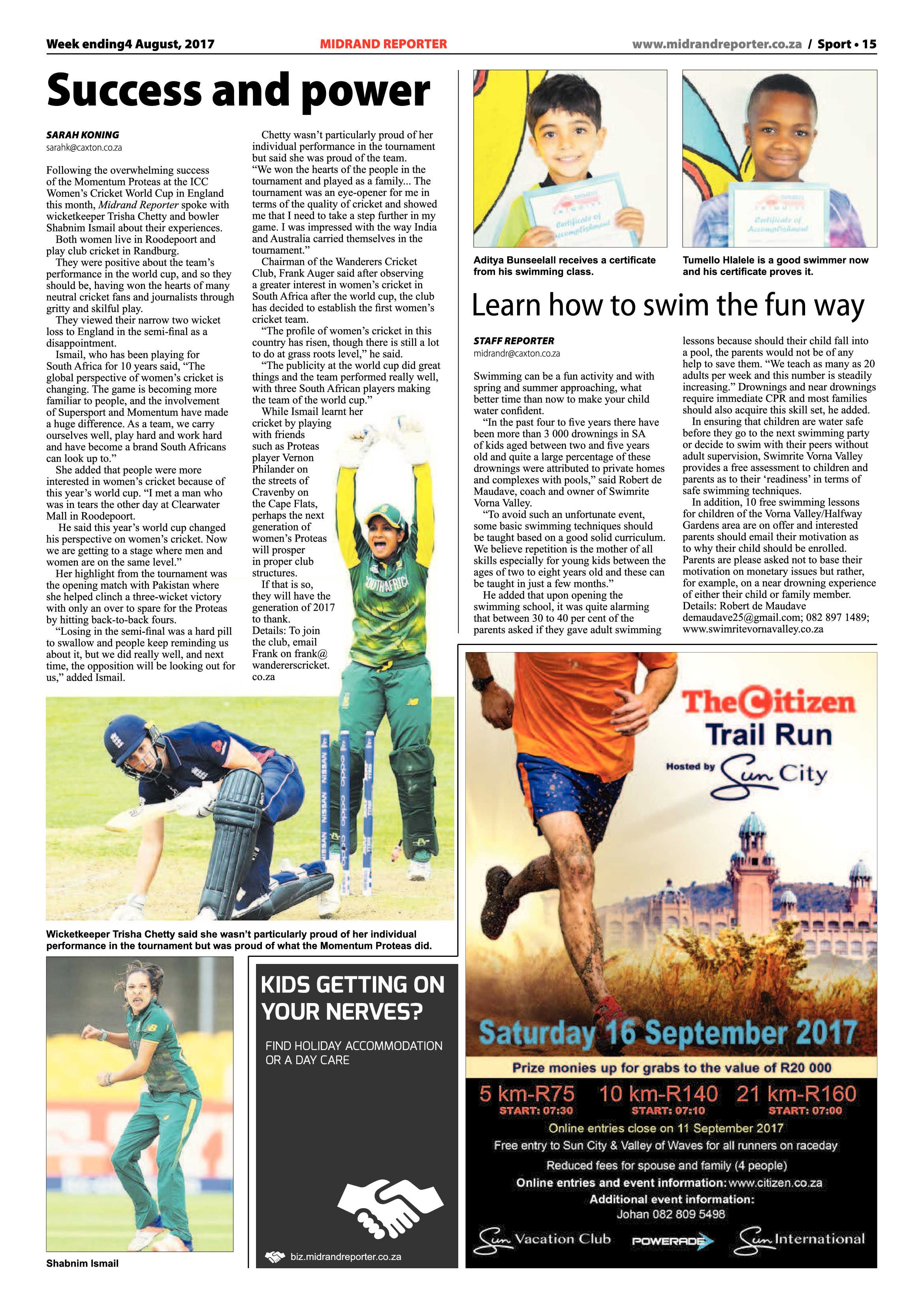 Midrand Reporter 4 August 2017 page 15