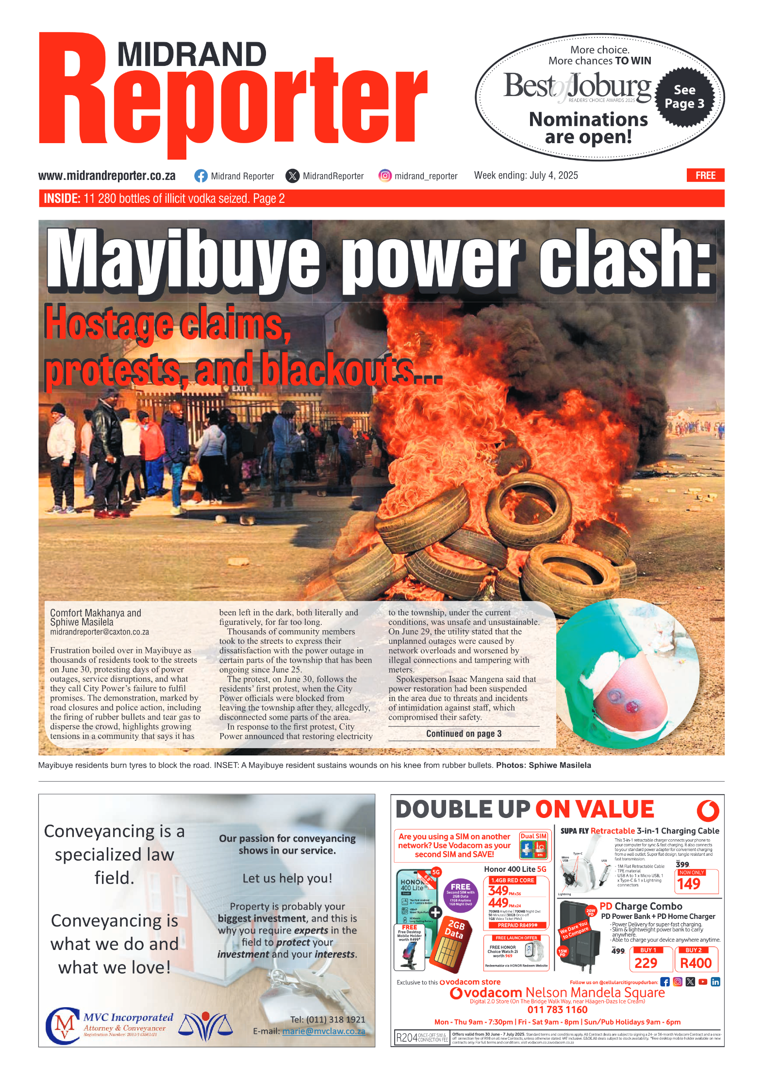 Midrand Reporter 4 July 2025 page 1
