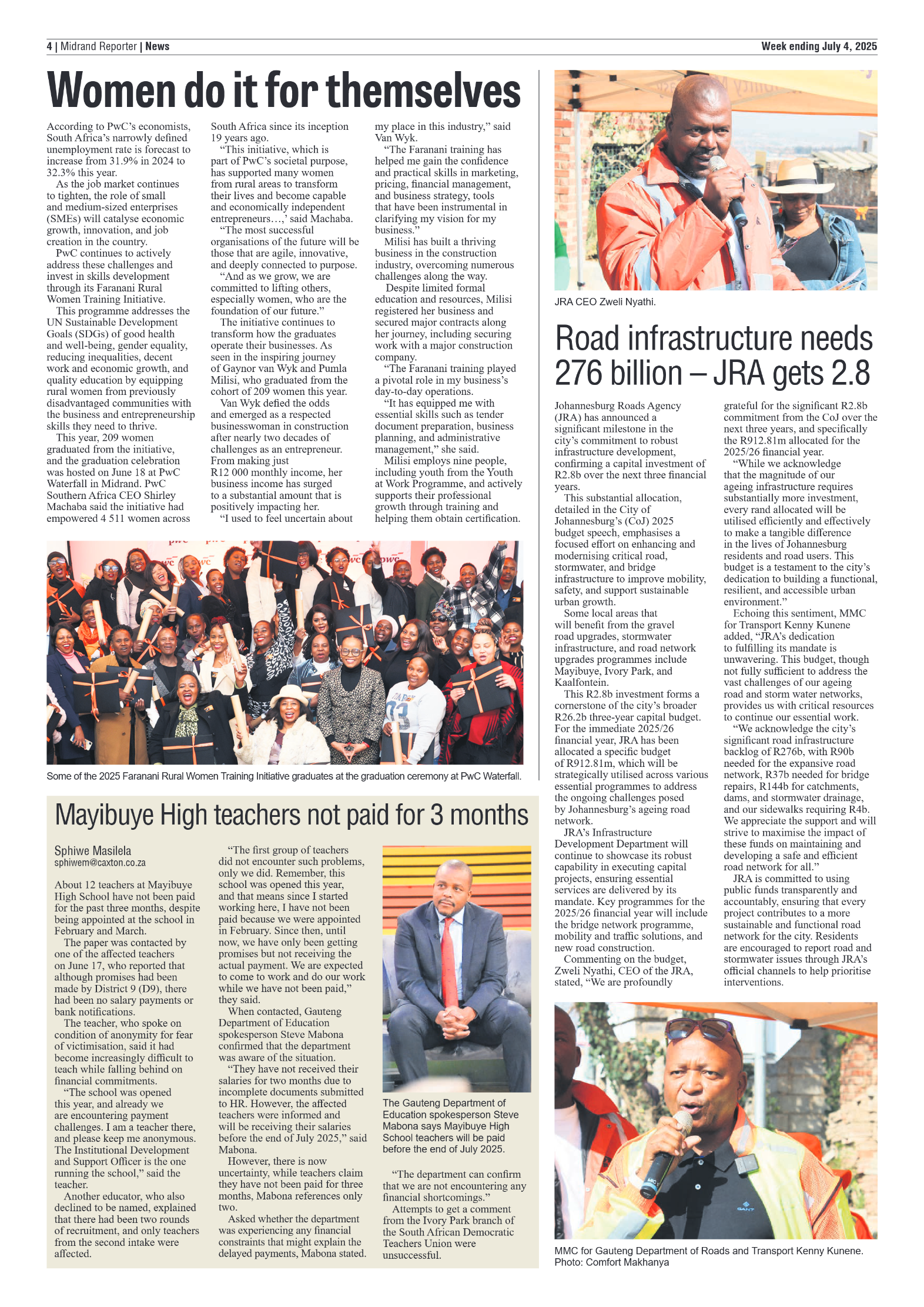 Midrand Reporter 4 July 2025 page 4