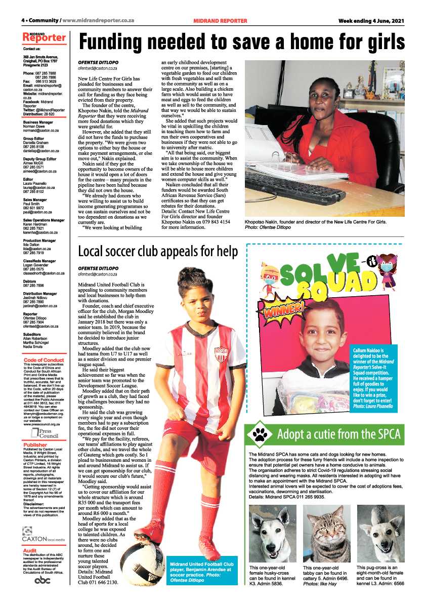 Midrand Reporter 4 June 2021 page 4
