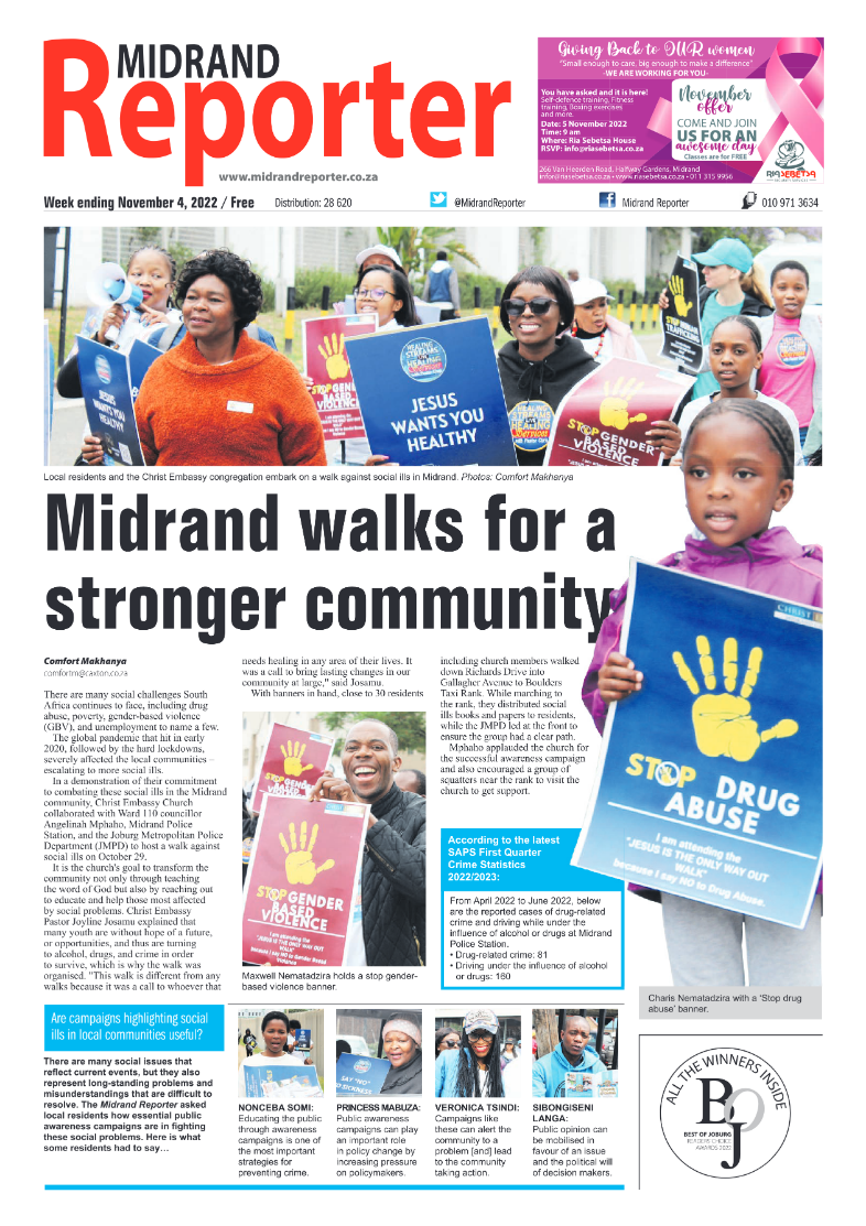 Midrand Reporter 4 November 2022 page 1
