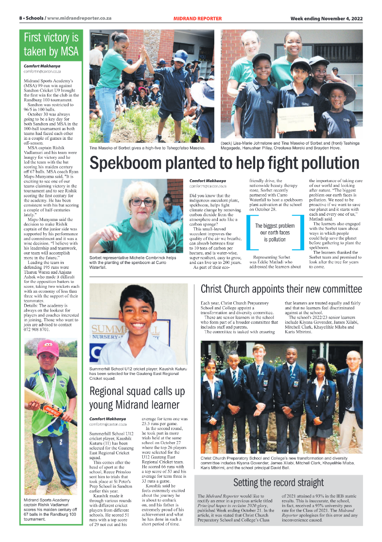 Midrand Reporter 4 November 2022 page 16