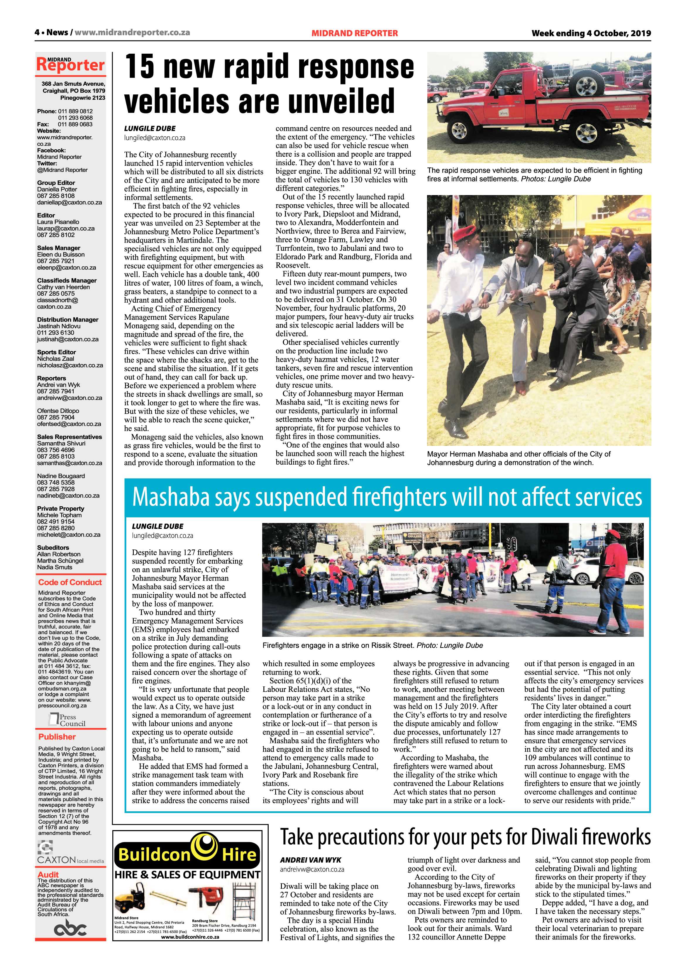 Midrand Reporter 4 October, 2019 page 4