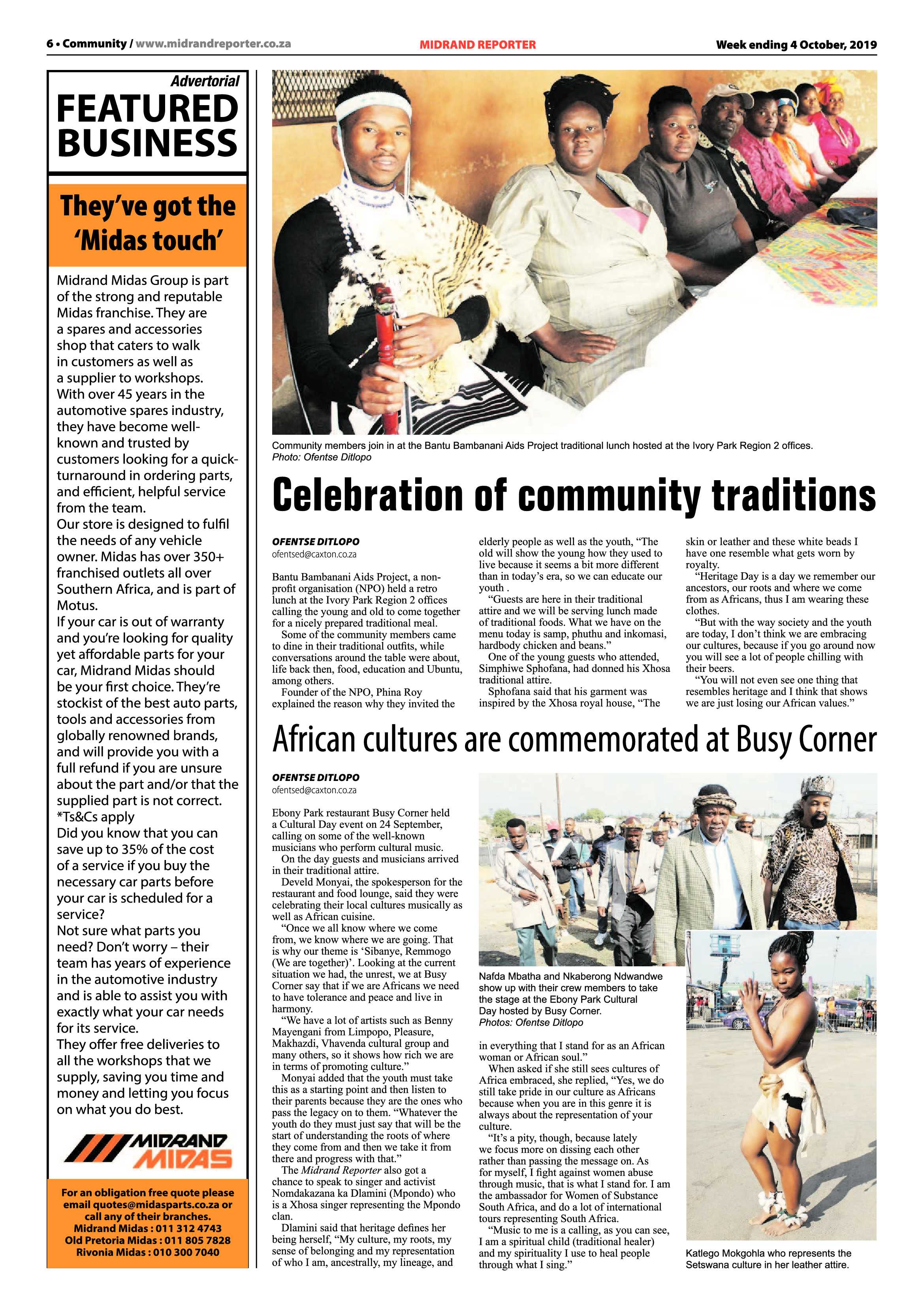 Midrand Reporter 4 October, 2019 page 6