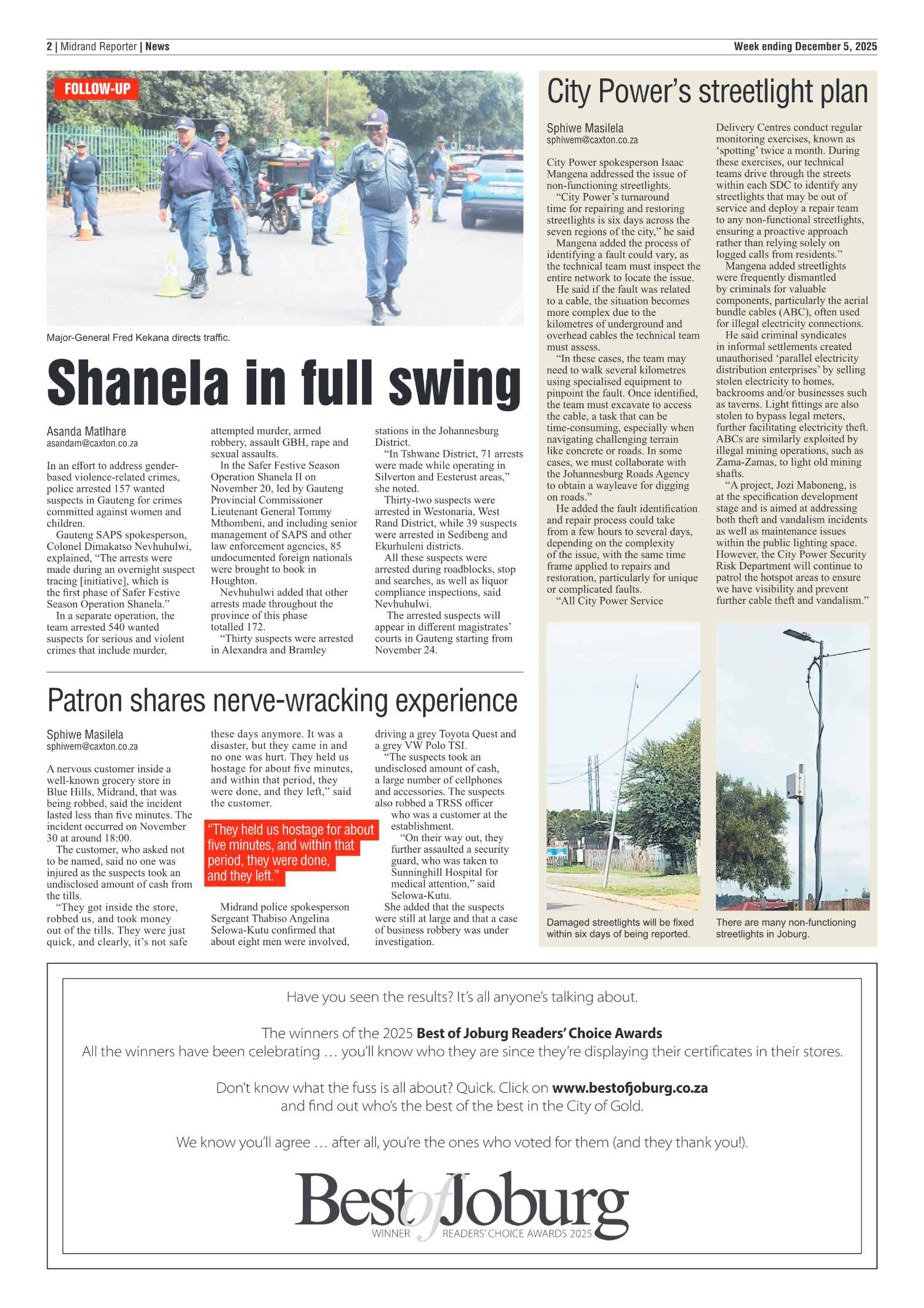 Midrand Reporter 5 December 2025 page 2