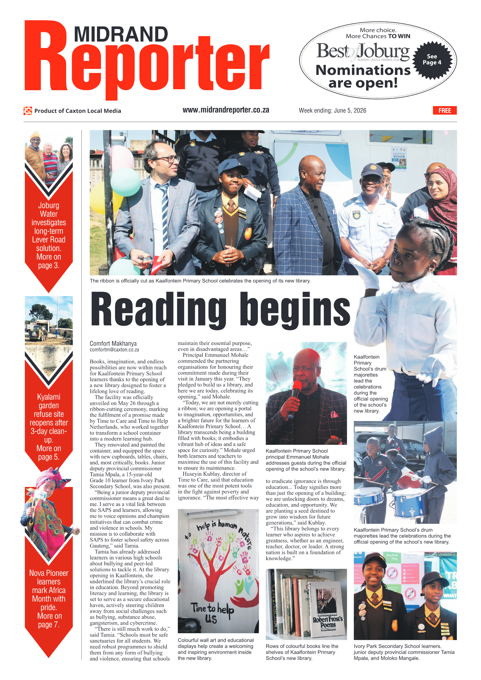 Midrand Reporter 5 June 2026 page 1