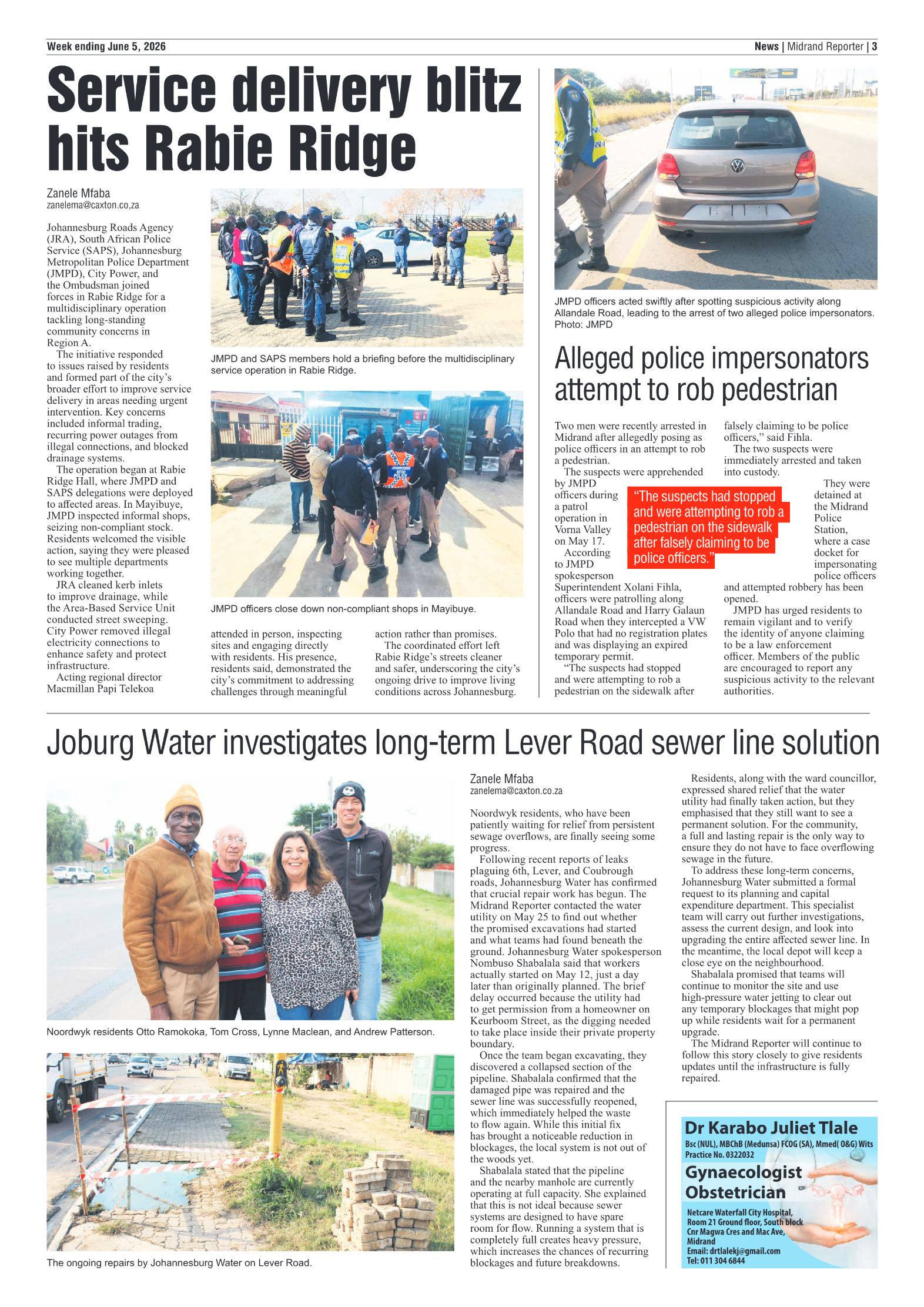 Midrand Reporter 5 June 2026 page 3