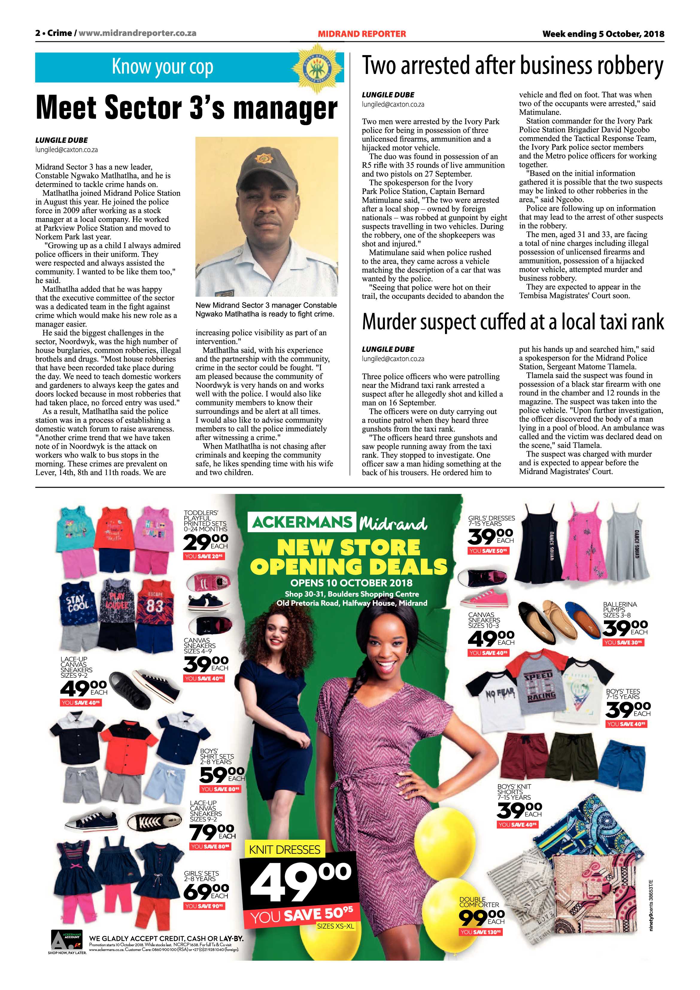 Midrand Reporter 5 October, 2018 page 2