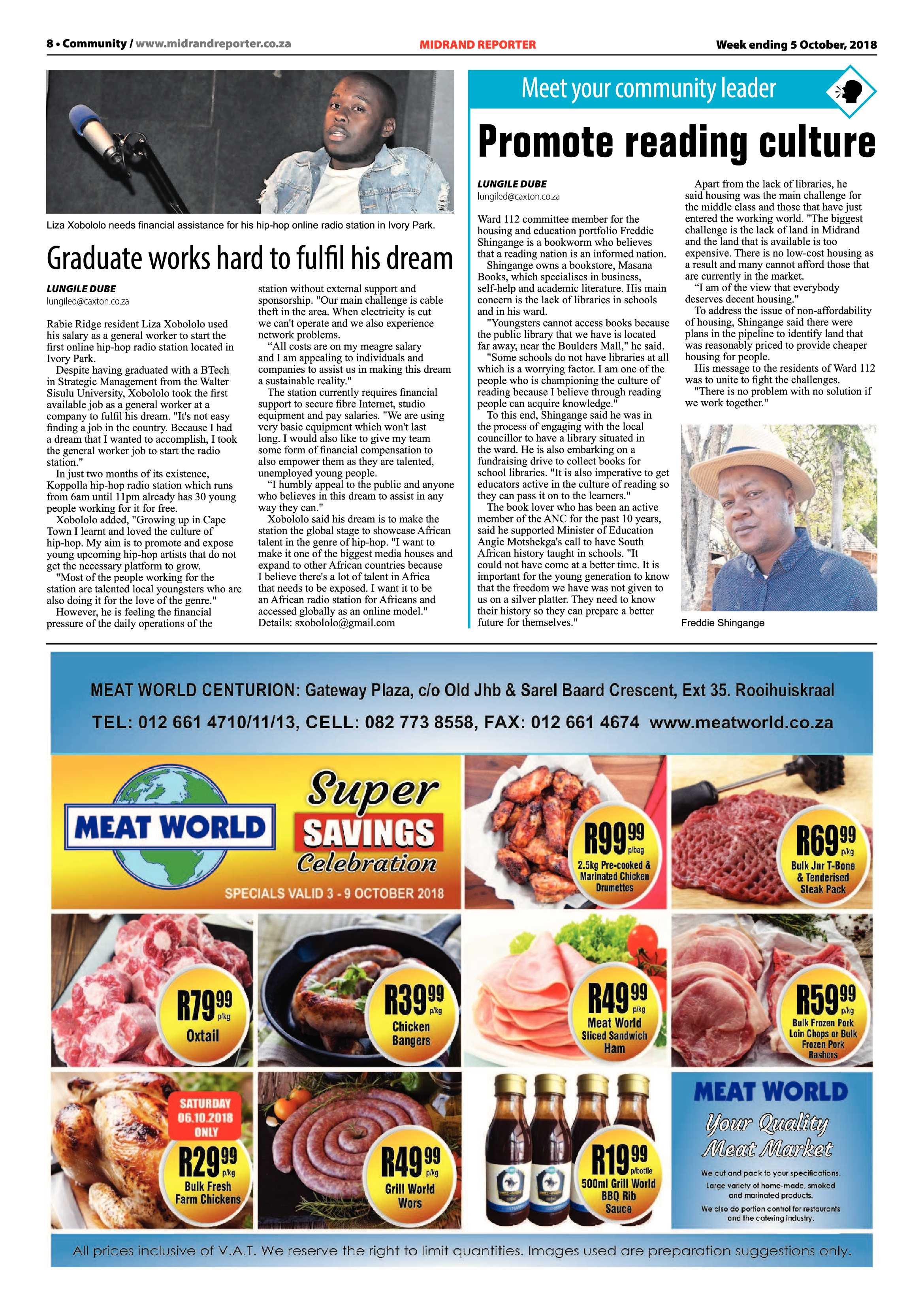 Midrand Reporter 5 October, 2018 page 8
