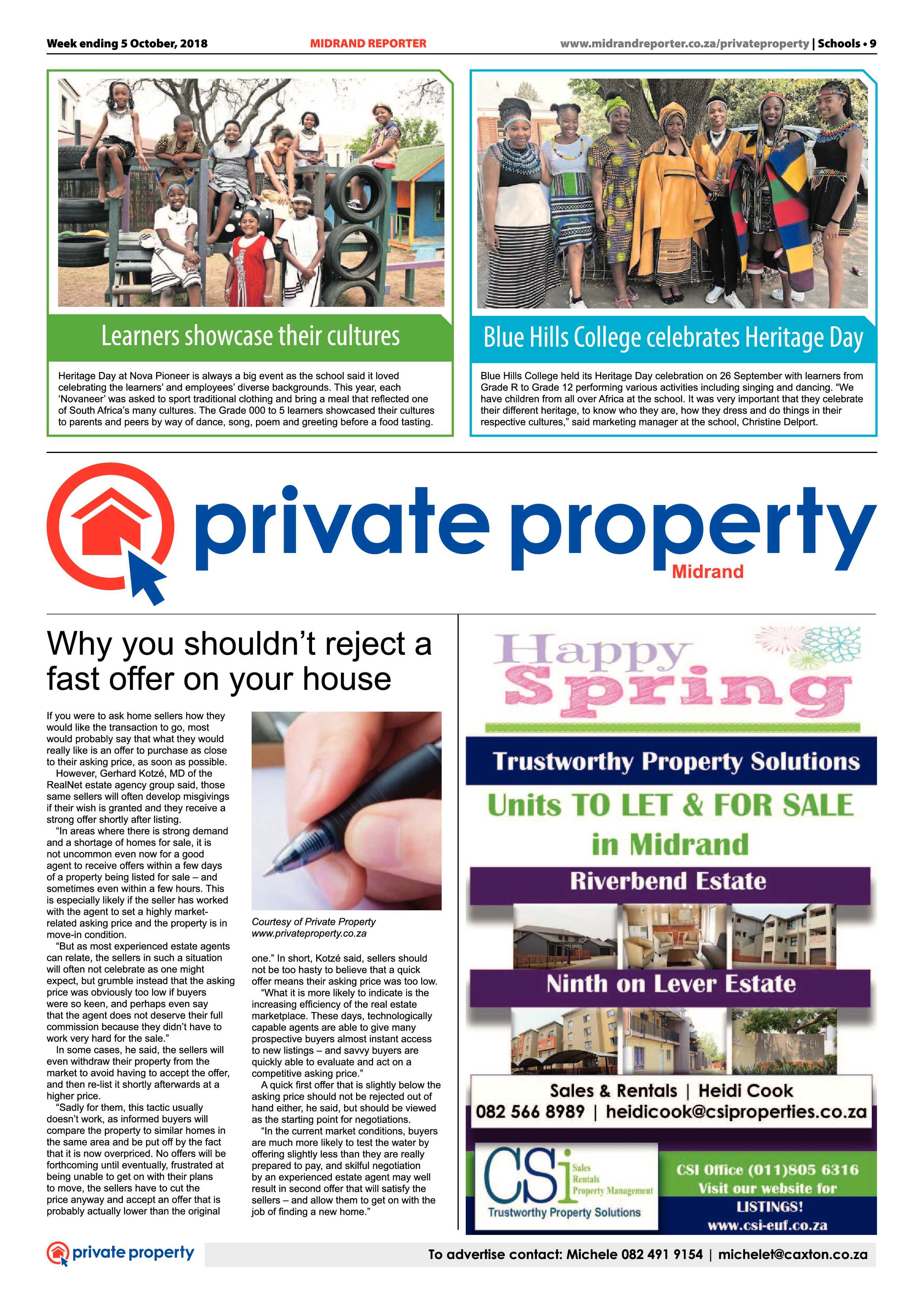 Midrand Reporter 5 October, 2018 page 9
