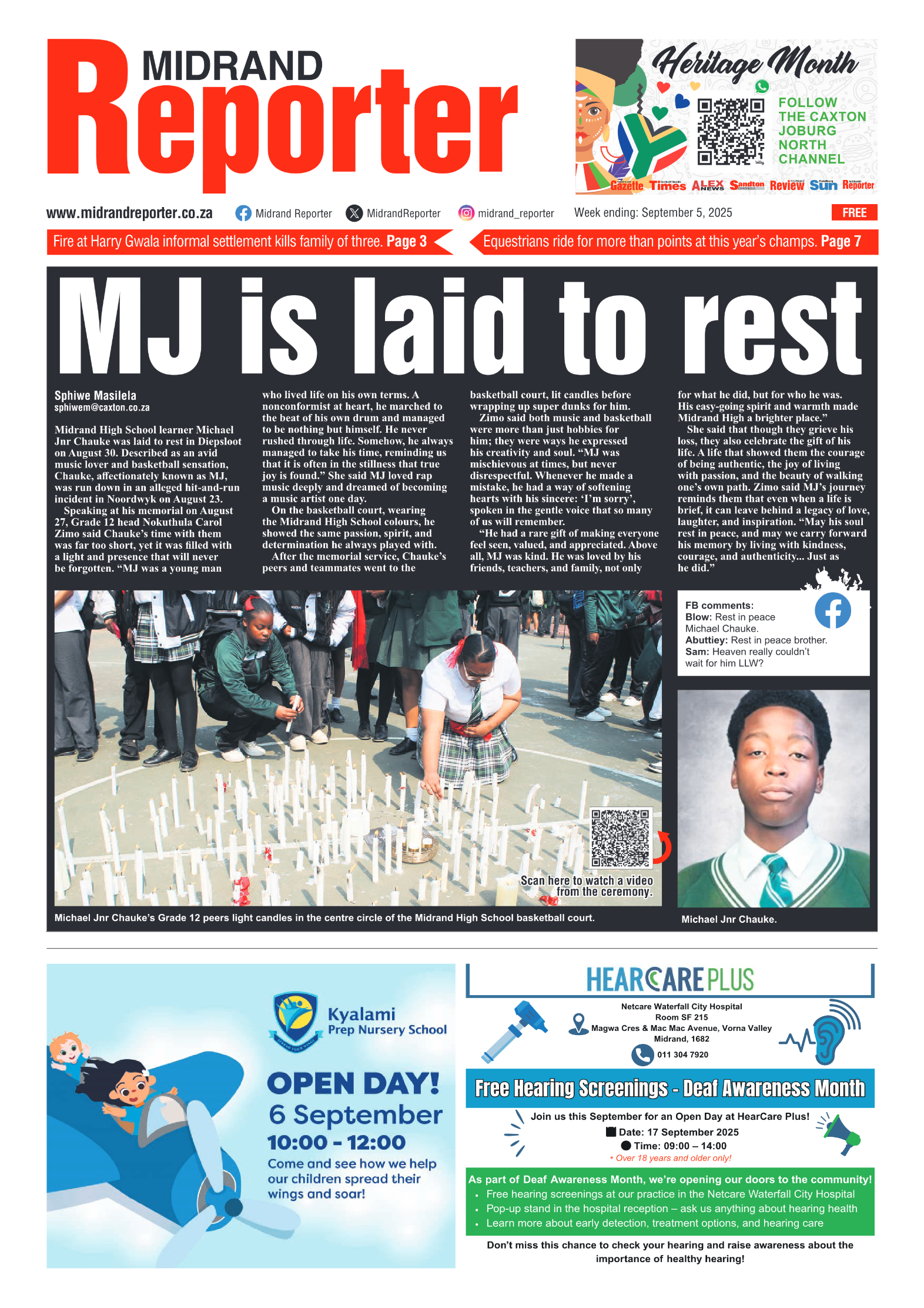 Midrand Reporter 5 September 2025 page 1