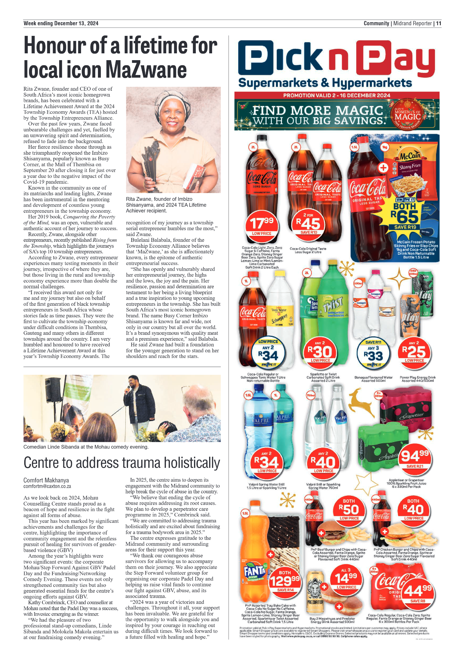Midrand Reporter 13 December 2024 page 11