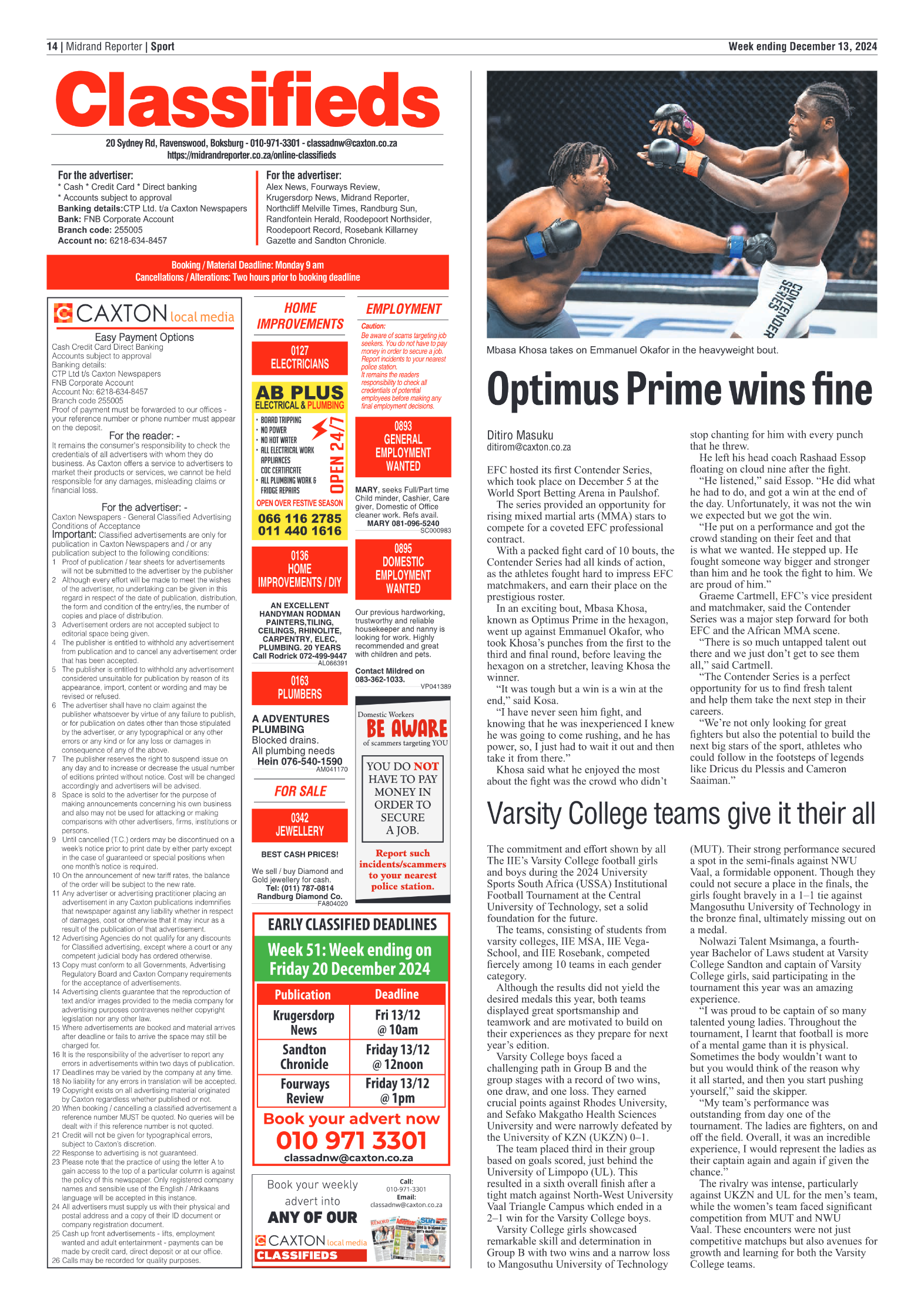 Midrand Reporter 13 December 2024 page 14