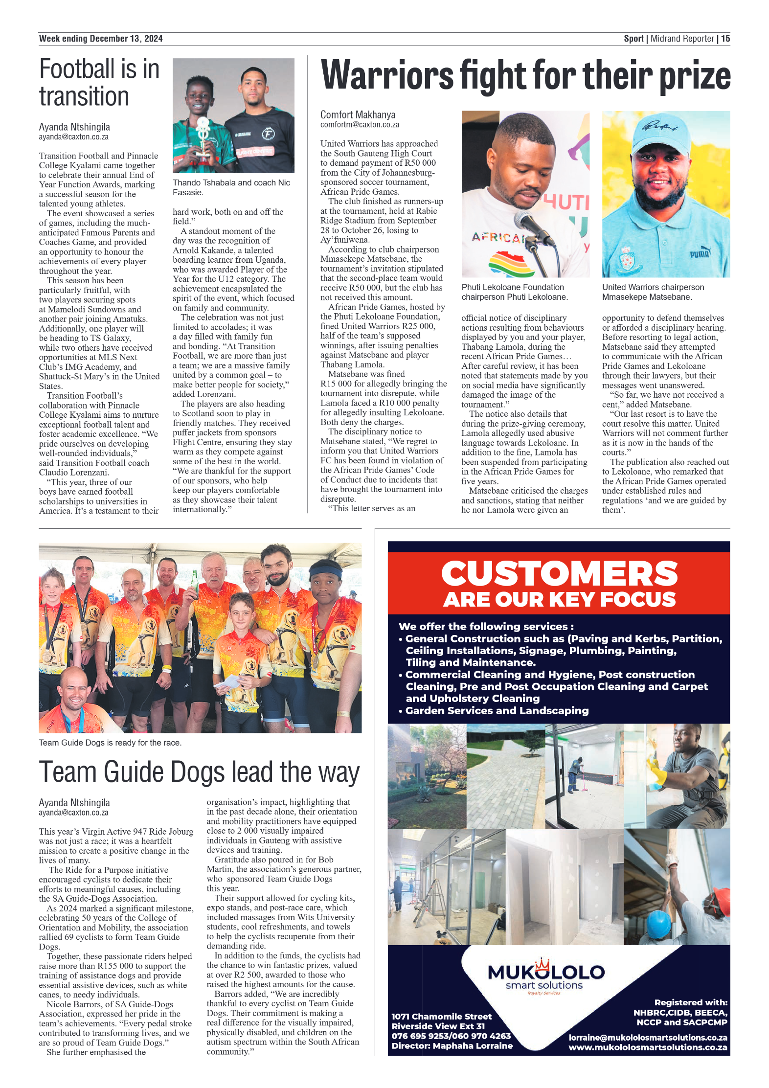 Midrand Reporter 13 December 2024 page 15