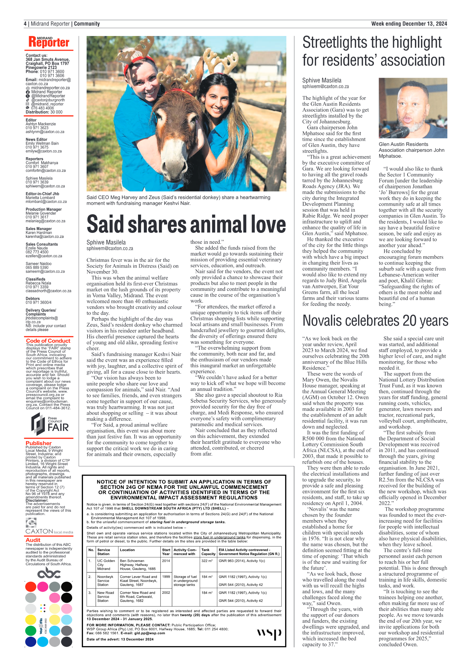 Midrand Reporter 13 December 2024 page 4