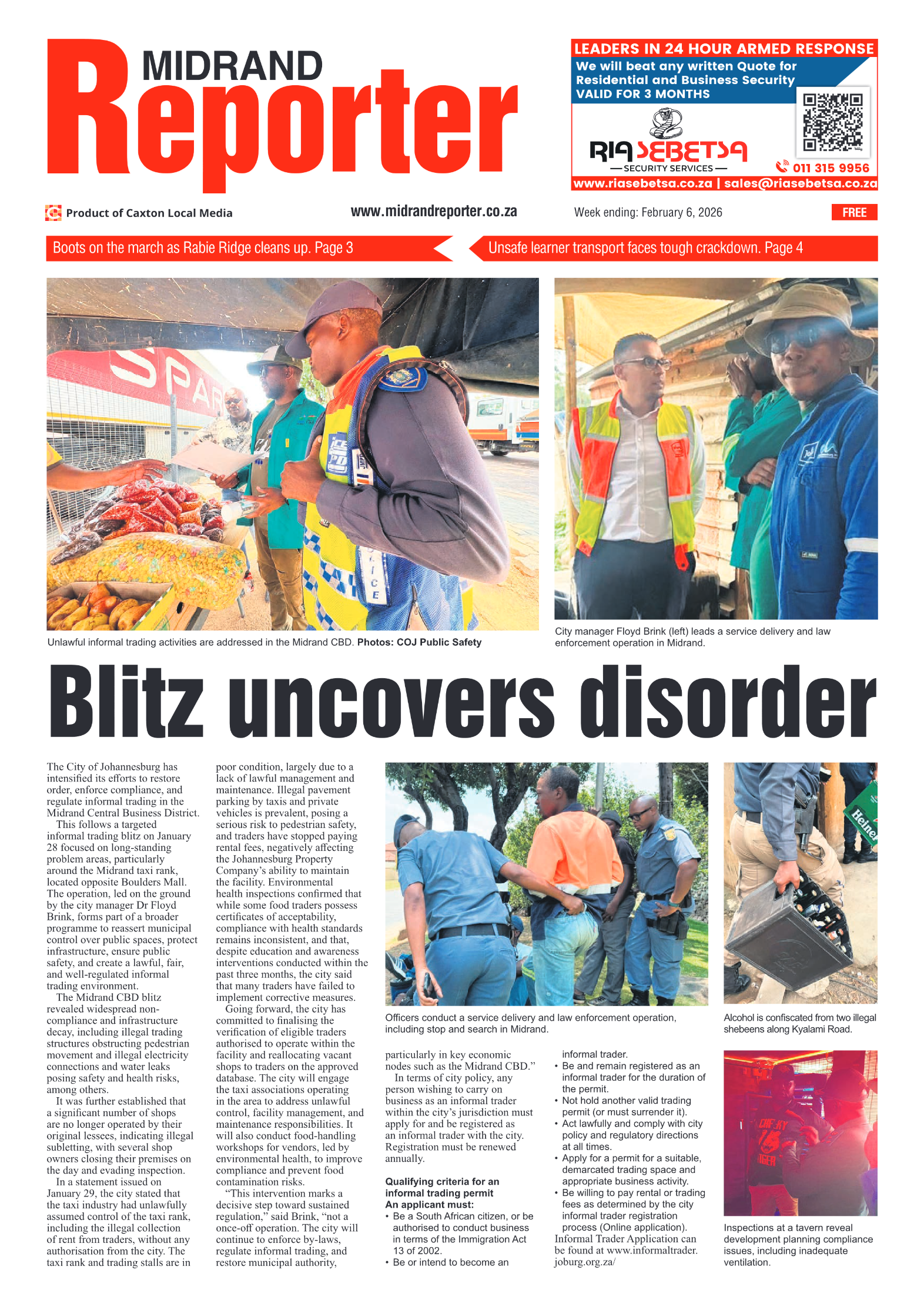 Midrand Reporter 6 February 2026 page 1