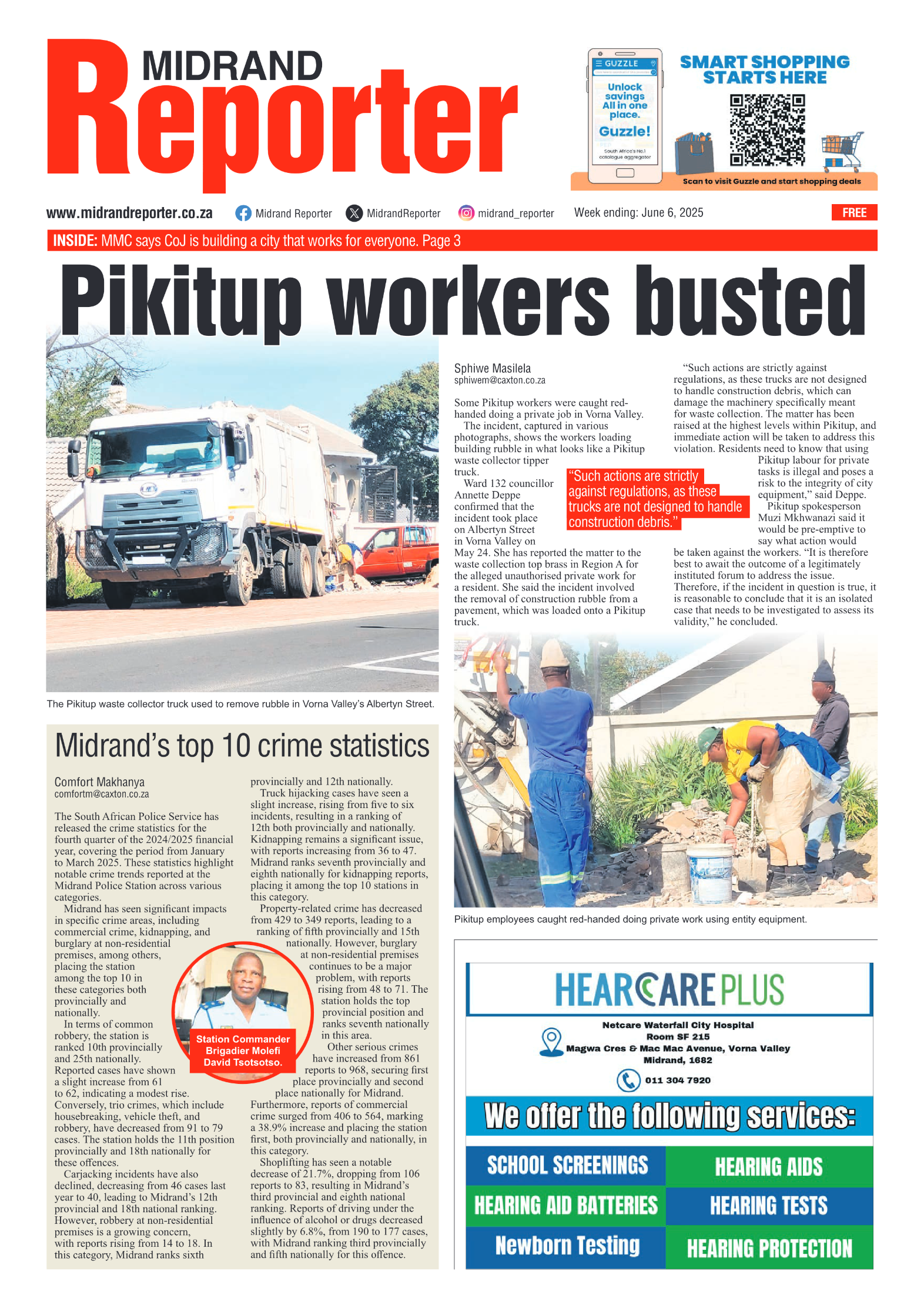 Midrand Reporter 6 June 2025 page 1