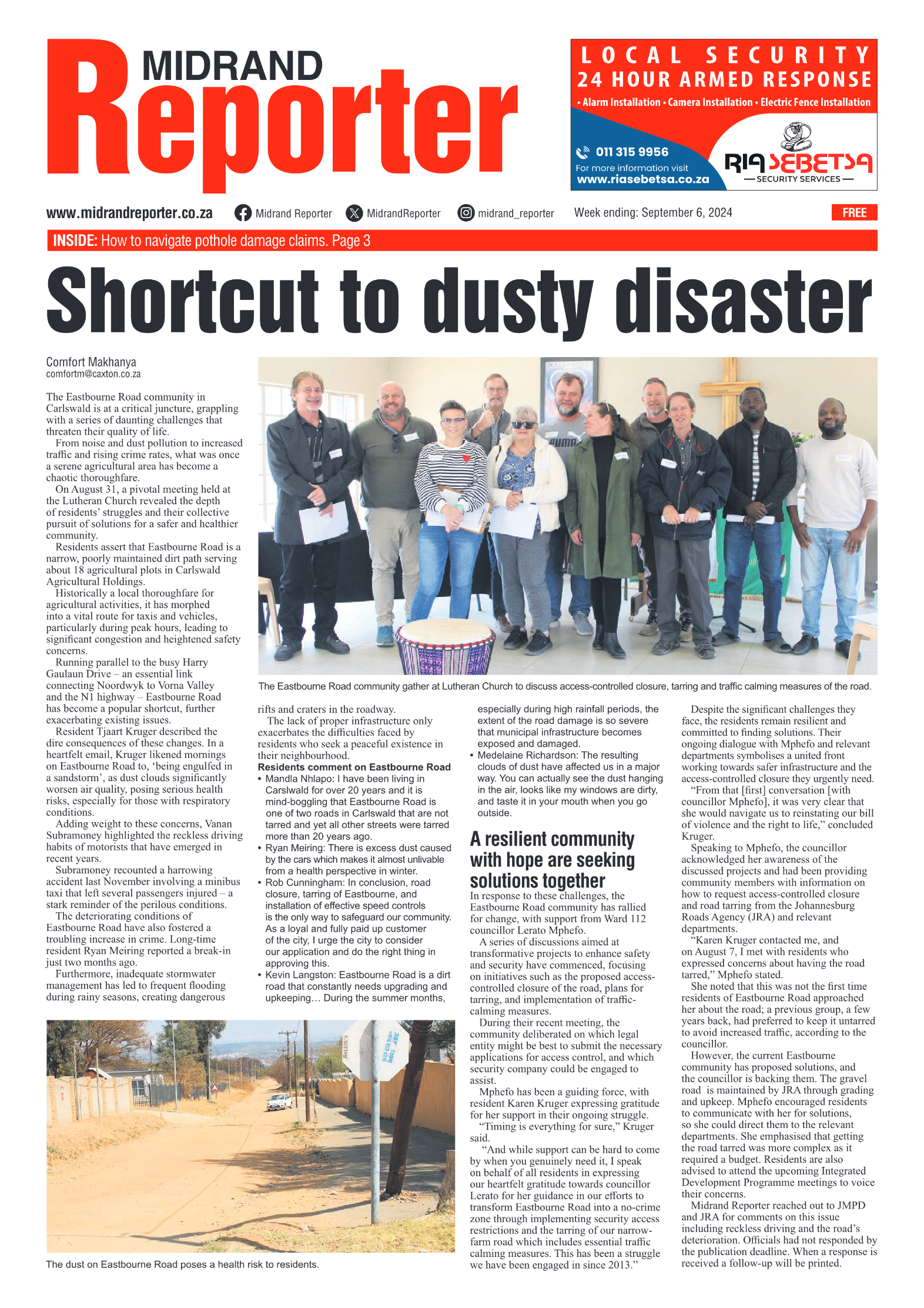 Midrand Reporter 6 September 2024 page 1