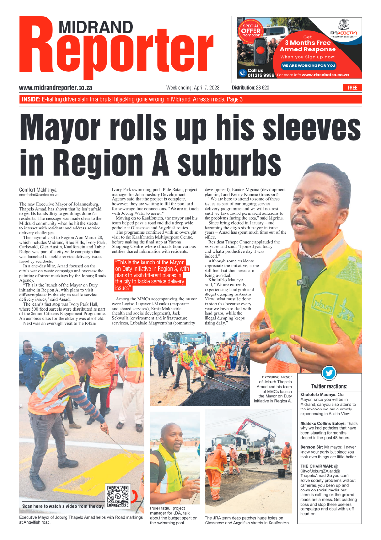 Midrand Reporter 7 April 2023 page 1