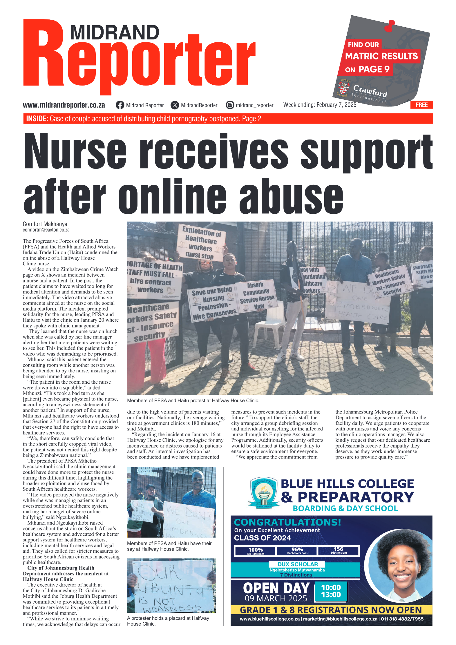 Midrand Reporter 7 February 2025 page 1